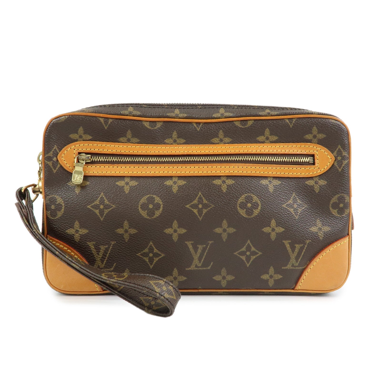 Louis Vuitton Monogram Marly Dragonne GM Clutch Bag Brown M51825