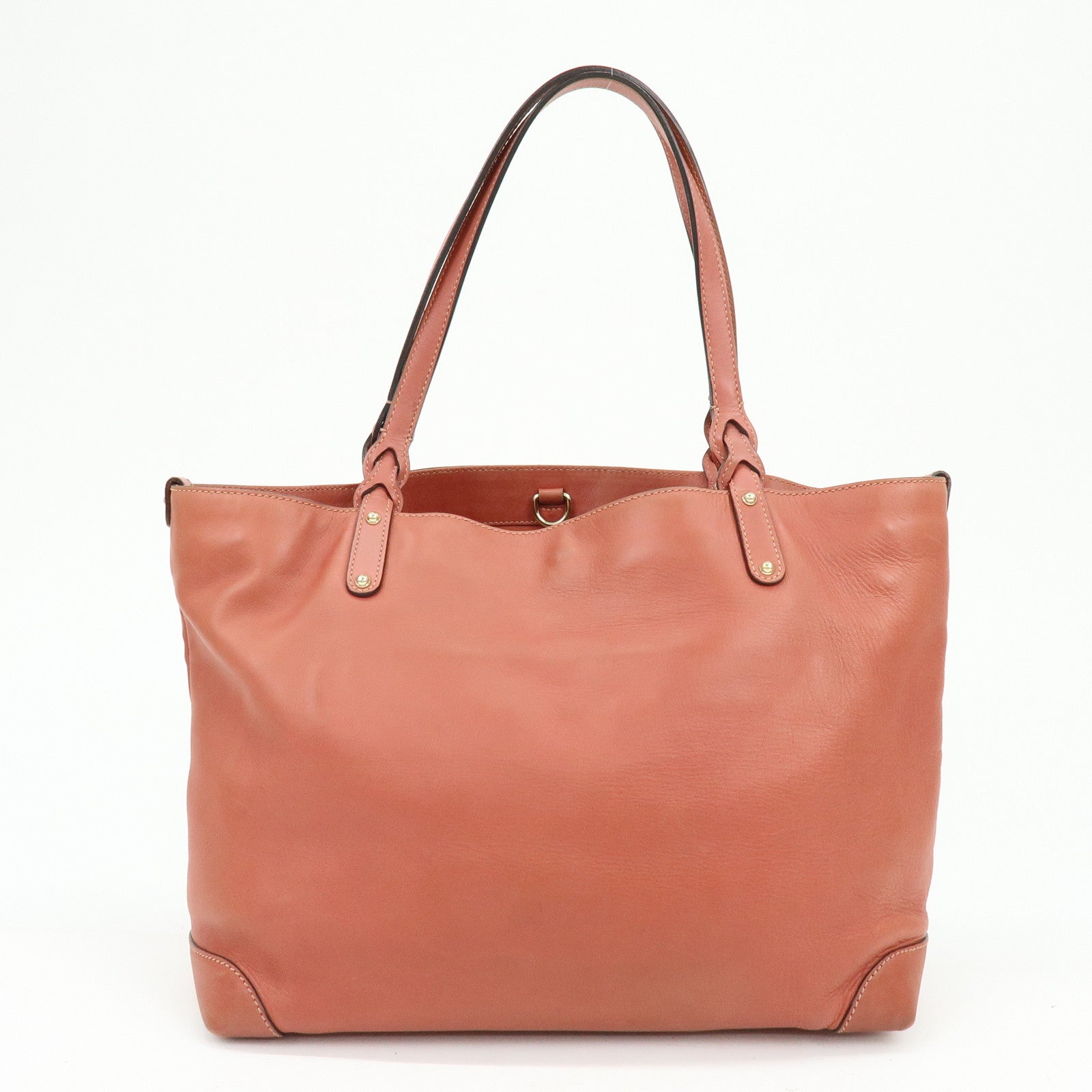 GUCCI Logo Leather Tote Bag Shoulder Bag Hand Bag Rose Pink 247209