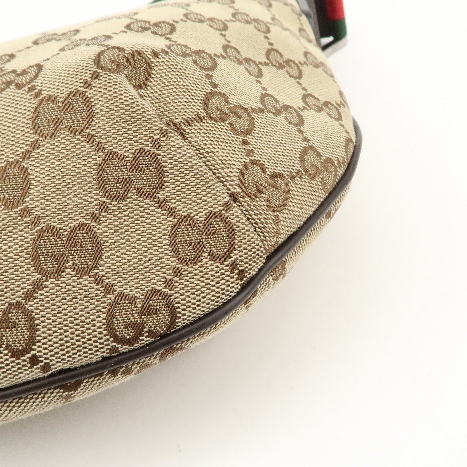 GUCCI Sherry GG Canvas Leather Shoulder Bag Beige Brown 181092