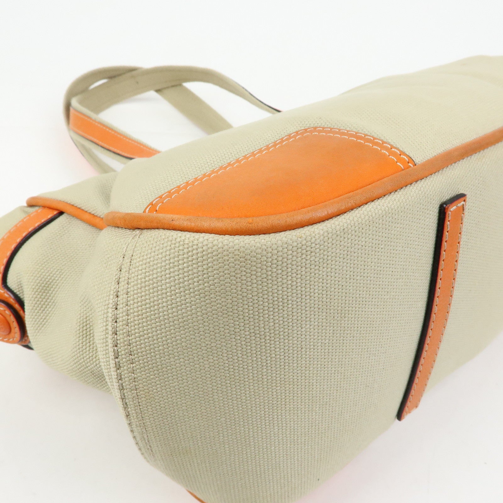 LOEWE Missy Canvas Leather 2Way Bag Tote Bag Beige Orange