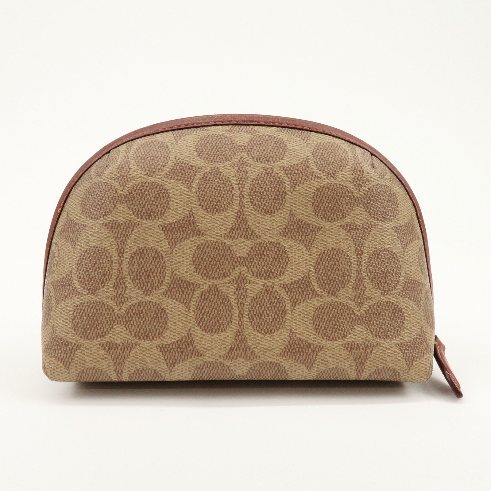 Coach Signature PVC Pouch Cosmetic Pouch Brown