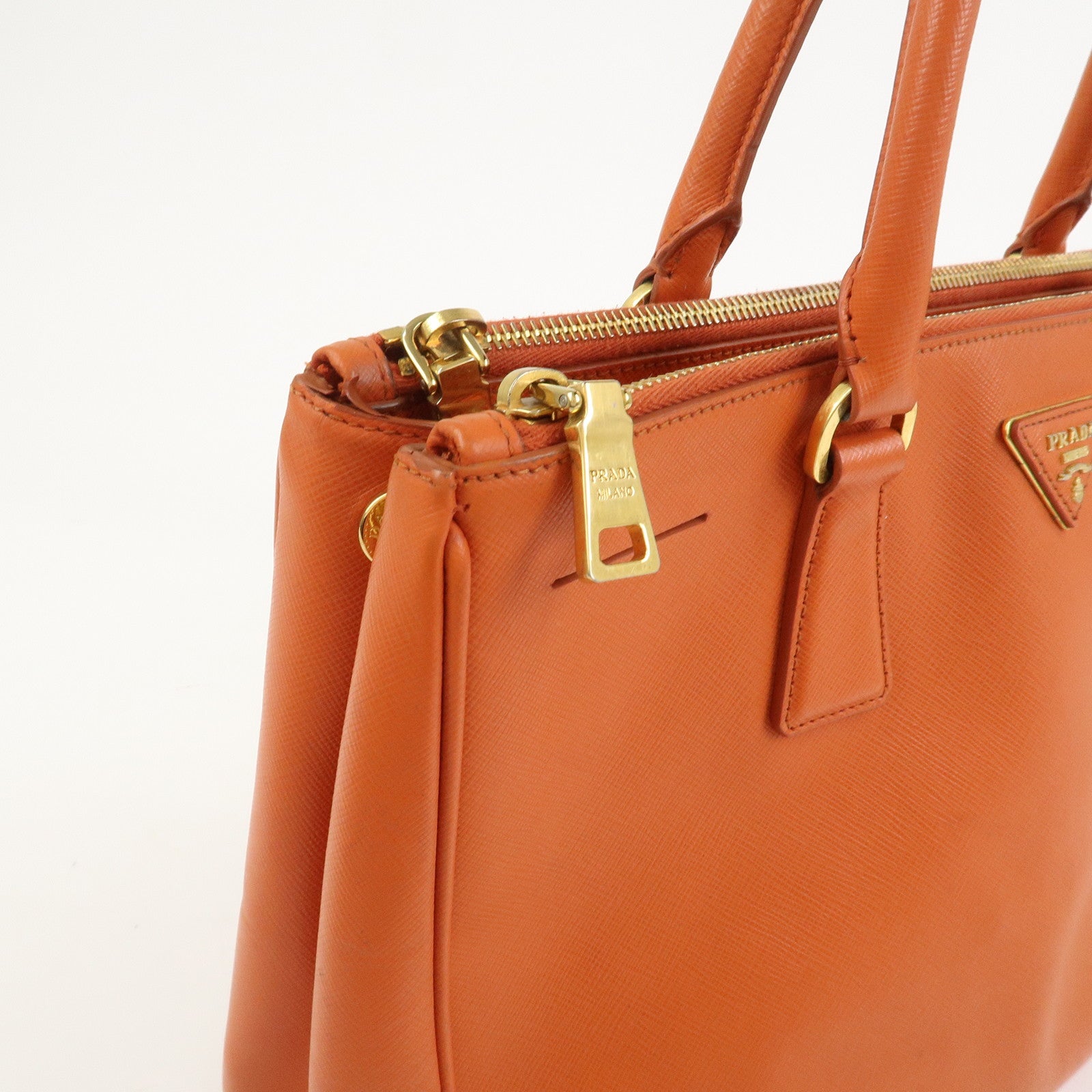 PRADA Galleria Saffiano Leather 2Way Bag Orange 1BA274