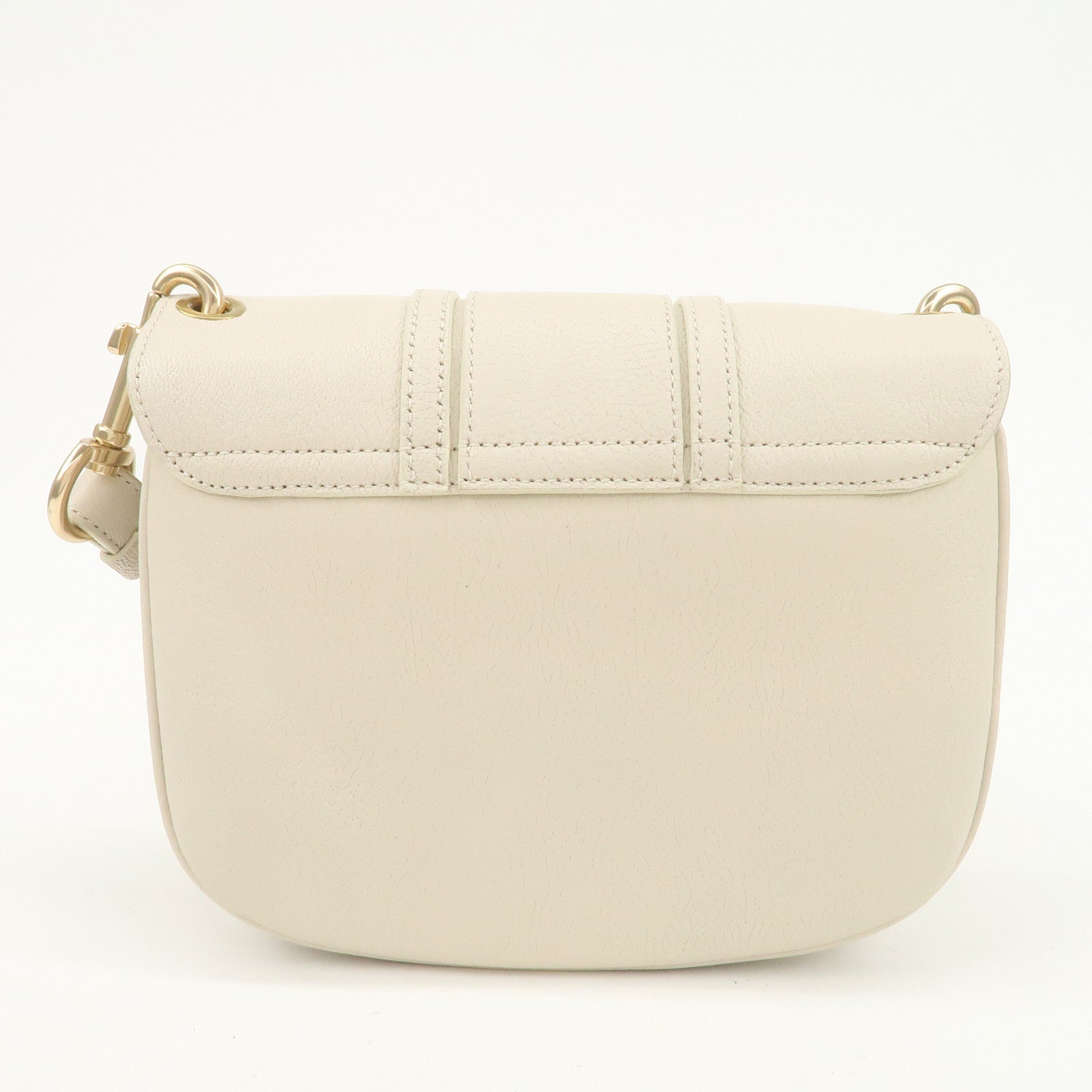 Chole See by Chloé Hana Leather Shoulder Bag Ivory Gold