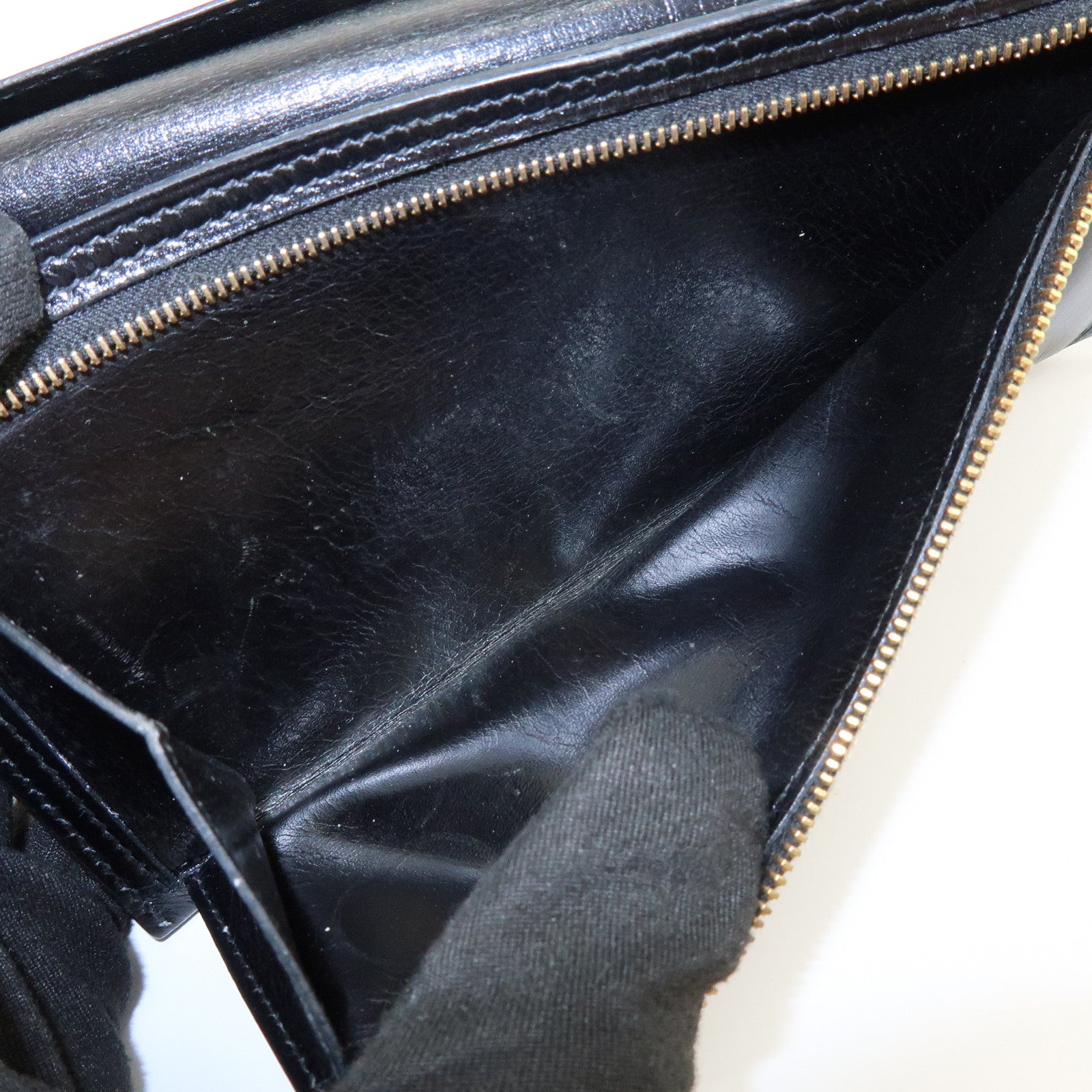 HERMES Bearn Box Calf Bi-fold Long Wallet □F Stamped Black