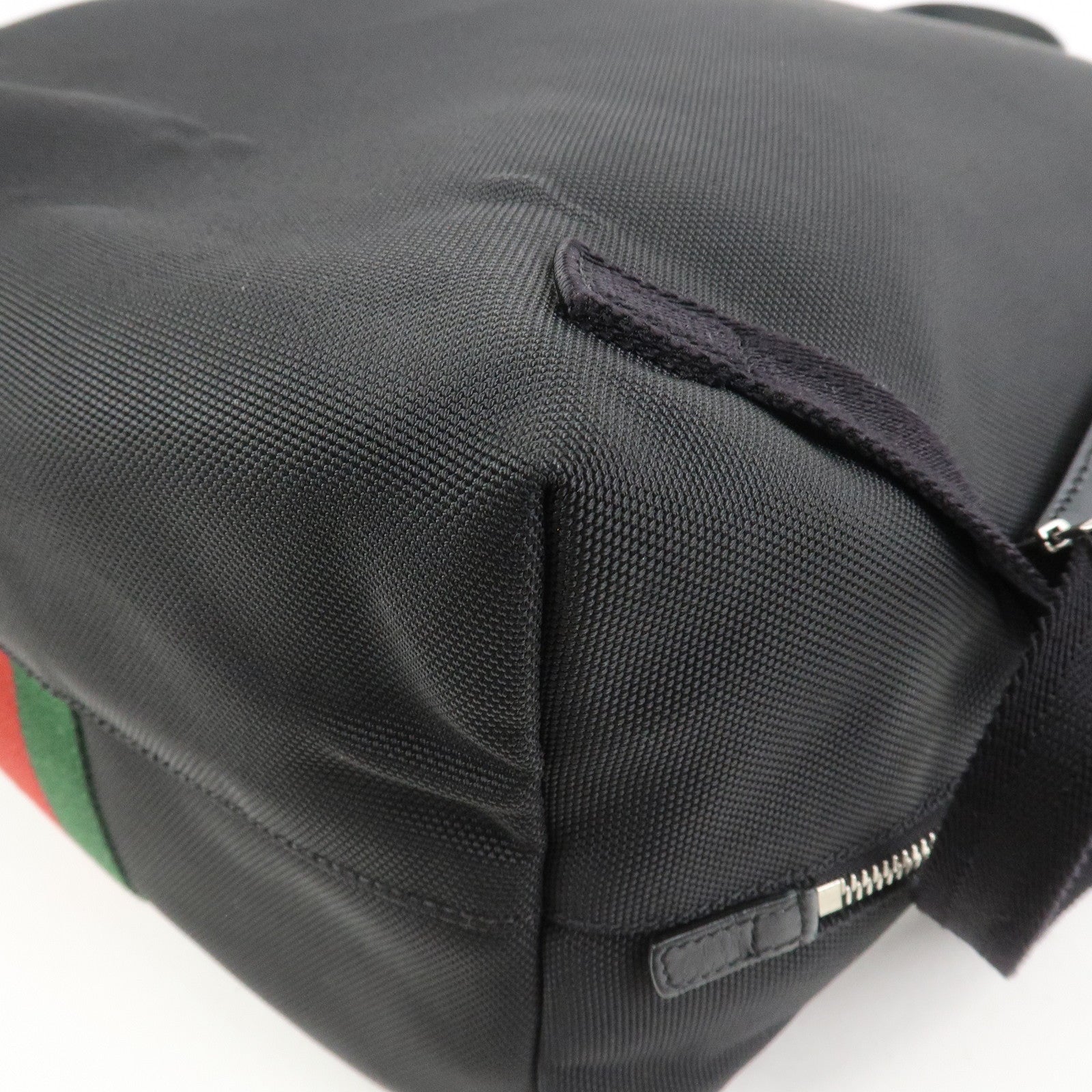 GUCCI Sherry Canvas Leather Backpack Rucksack Black 619749