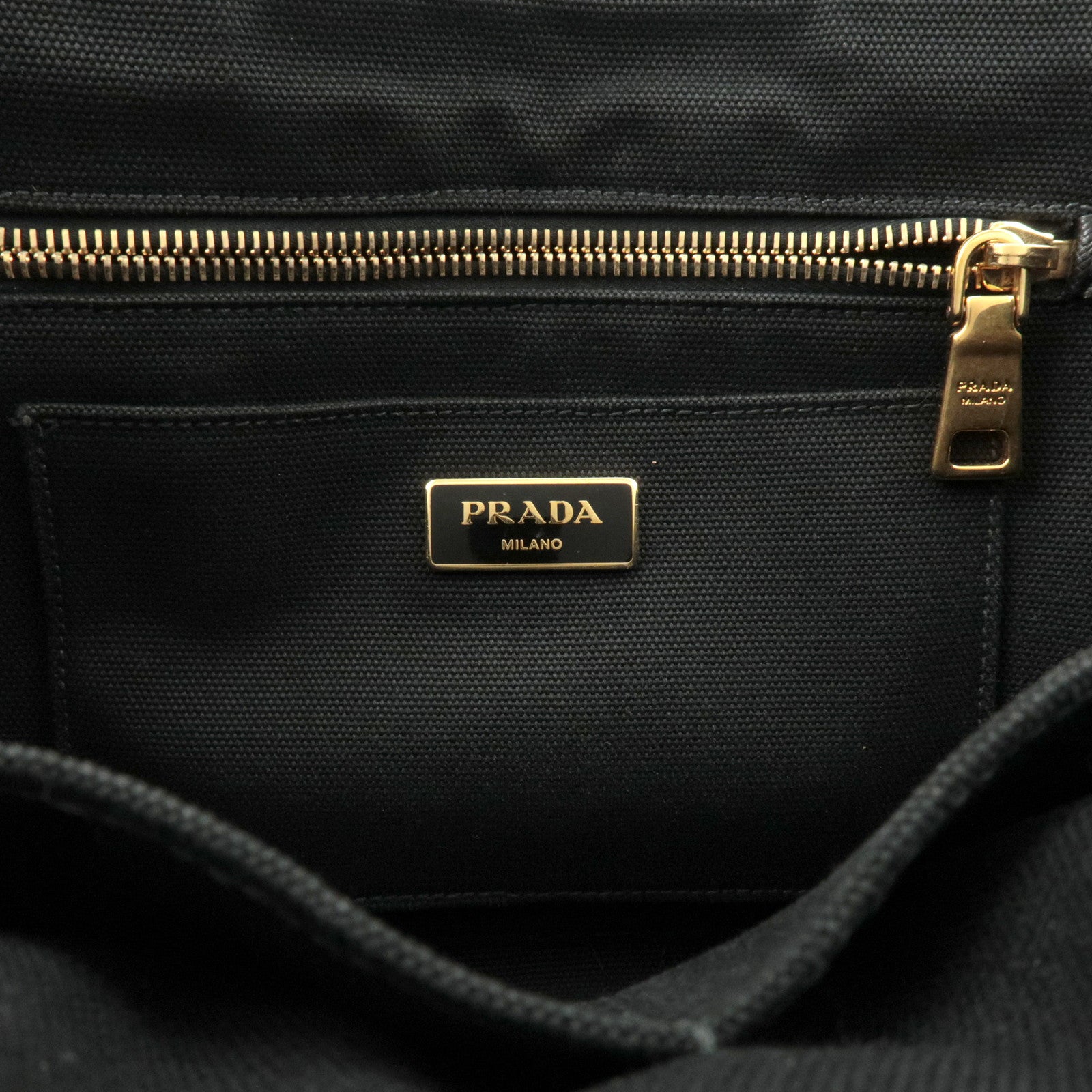 PRADA Logo Canapa Mini Canvas Bijoux 2Way Bag Hand Bag Black 1BG439 Used