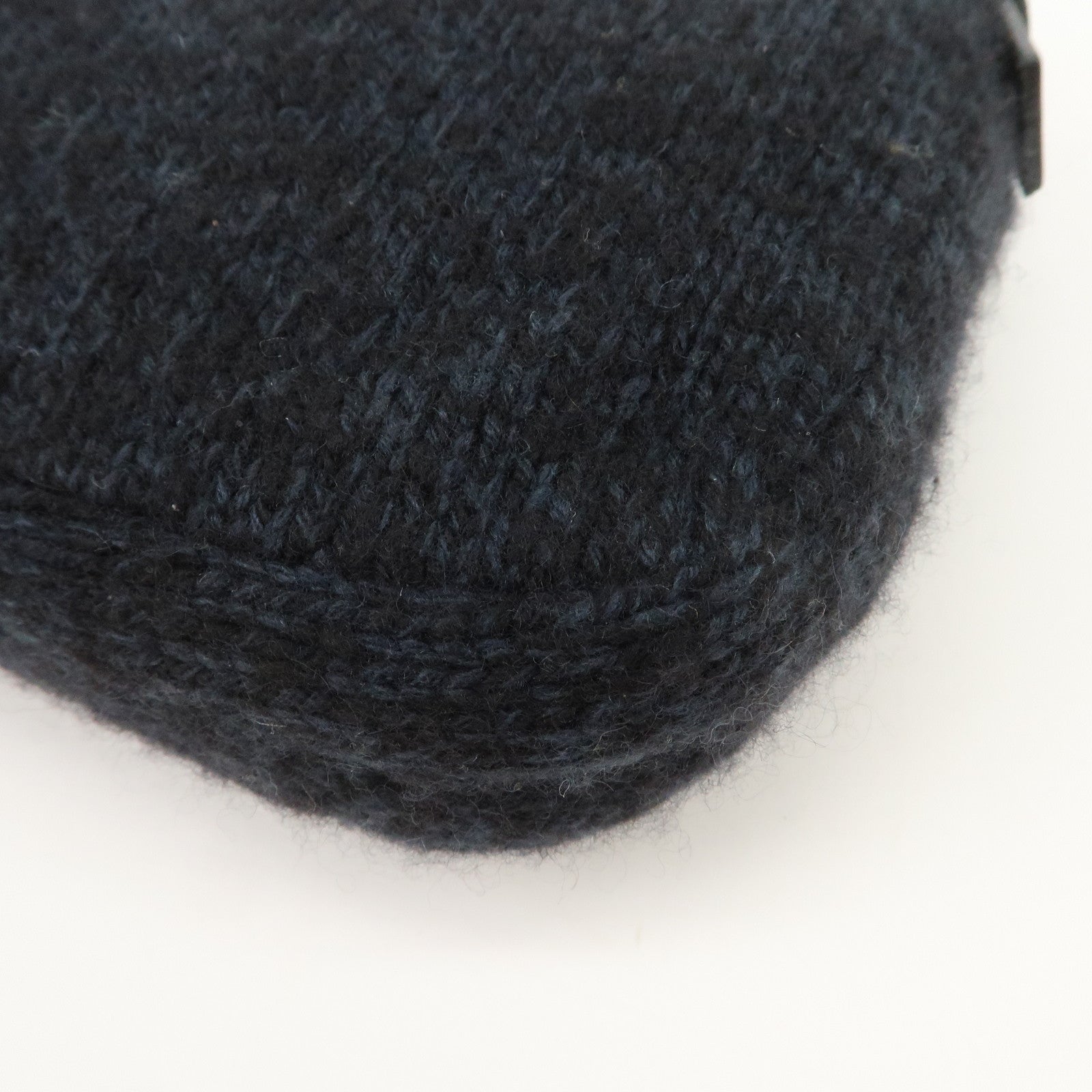 FENDI Mamma Baguette Knit Leather Shoulder Bag Dark Navy 26424