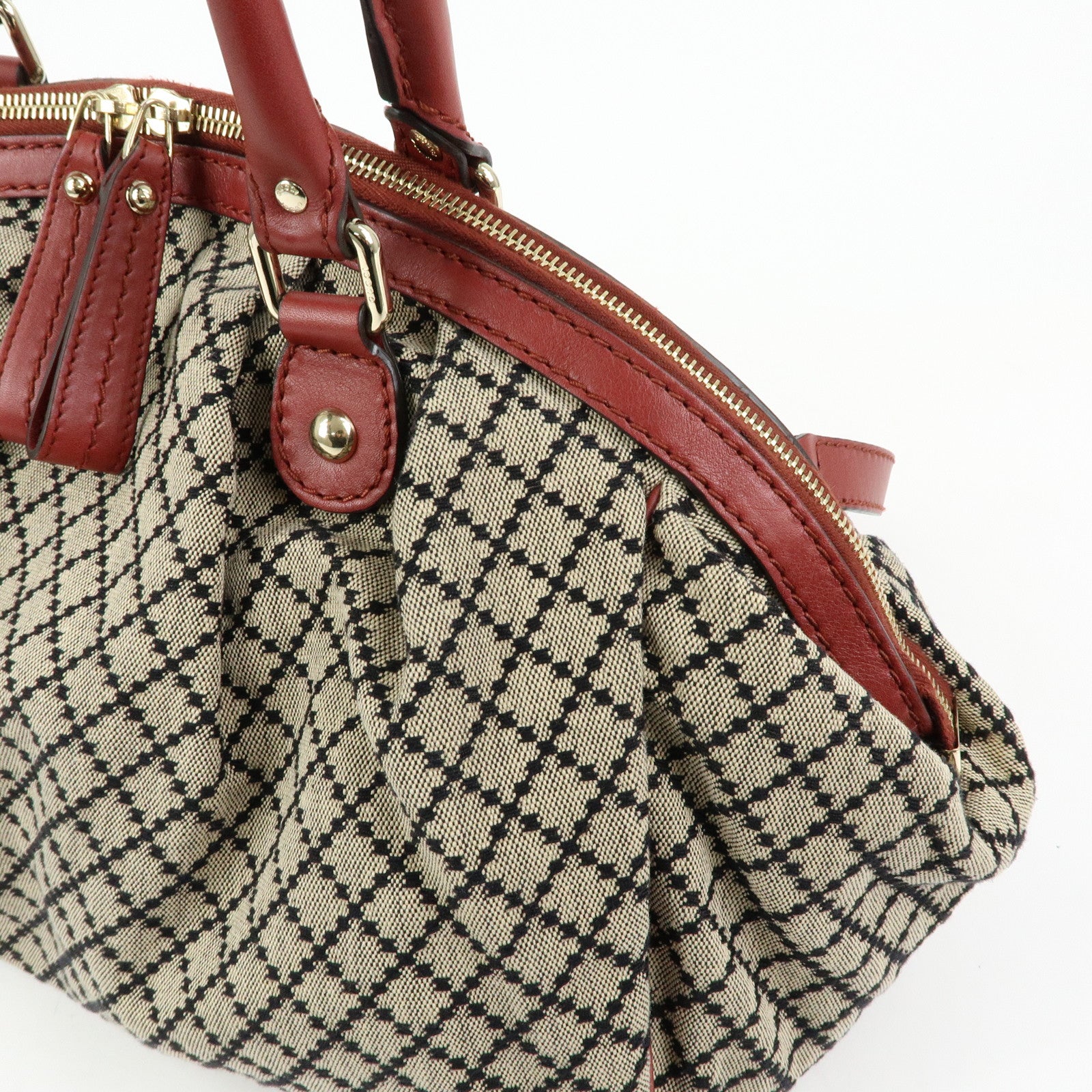 GUCCI Diamante Sukey Canvas Leather 2WAY Hand Shoulder Bag 223974