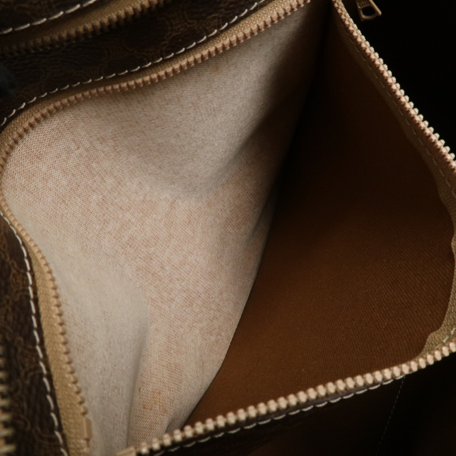 CELINE Macadam PVC Canvas Leather Tote Bag Shoulder Bag Brown
