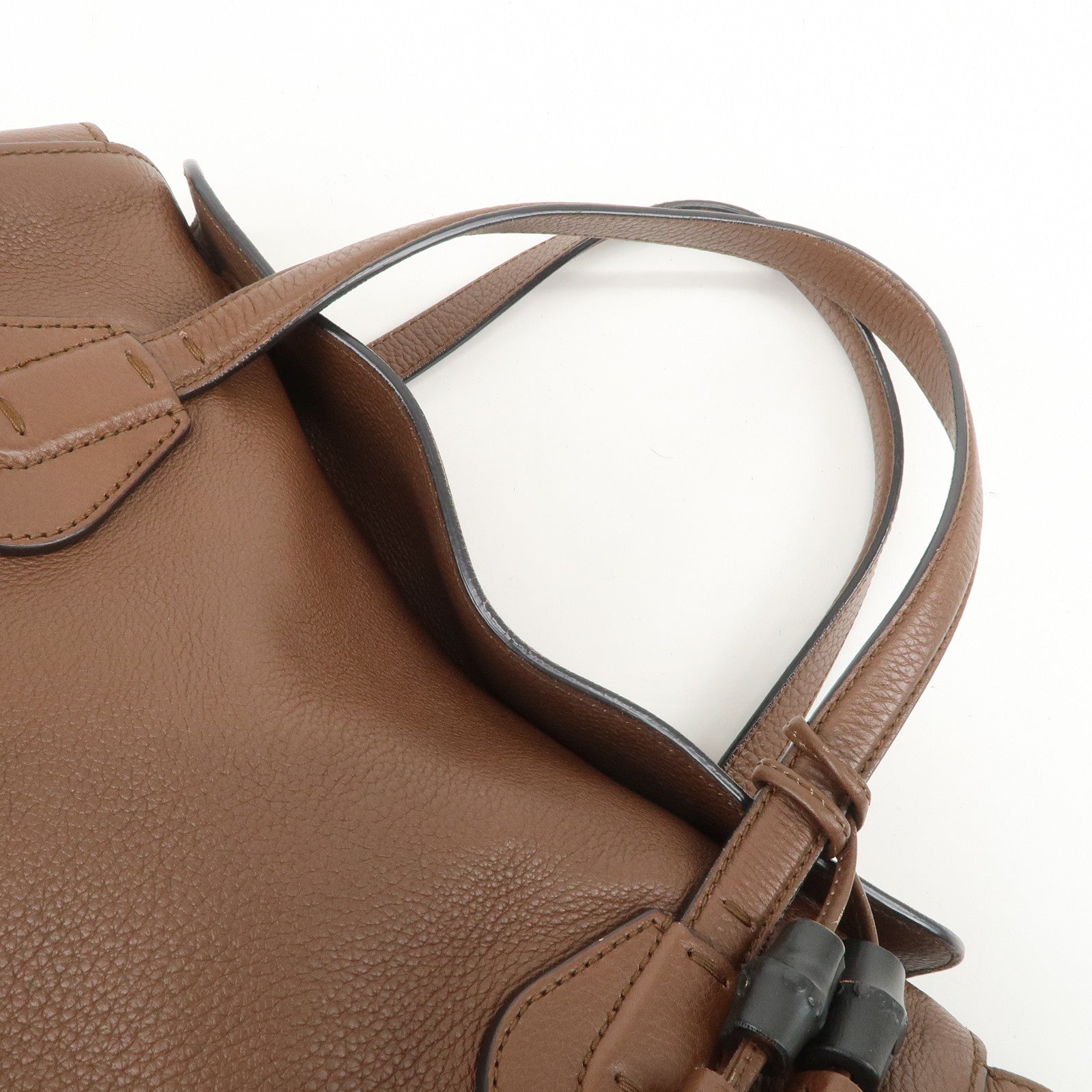 GUCCI Swing Leather Tote Bag Hand Bag Shoulder Bag Brown 354476