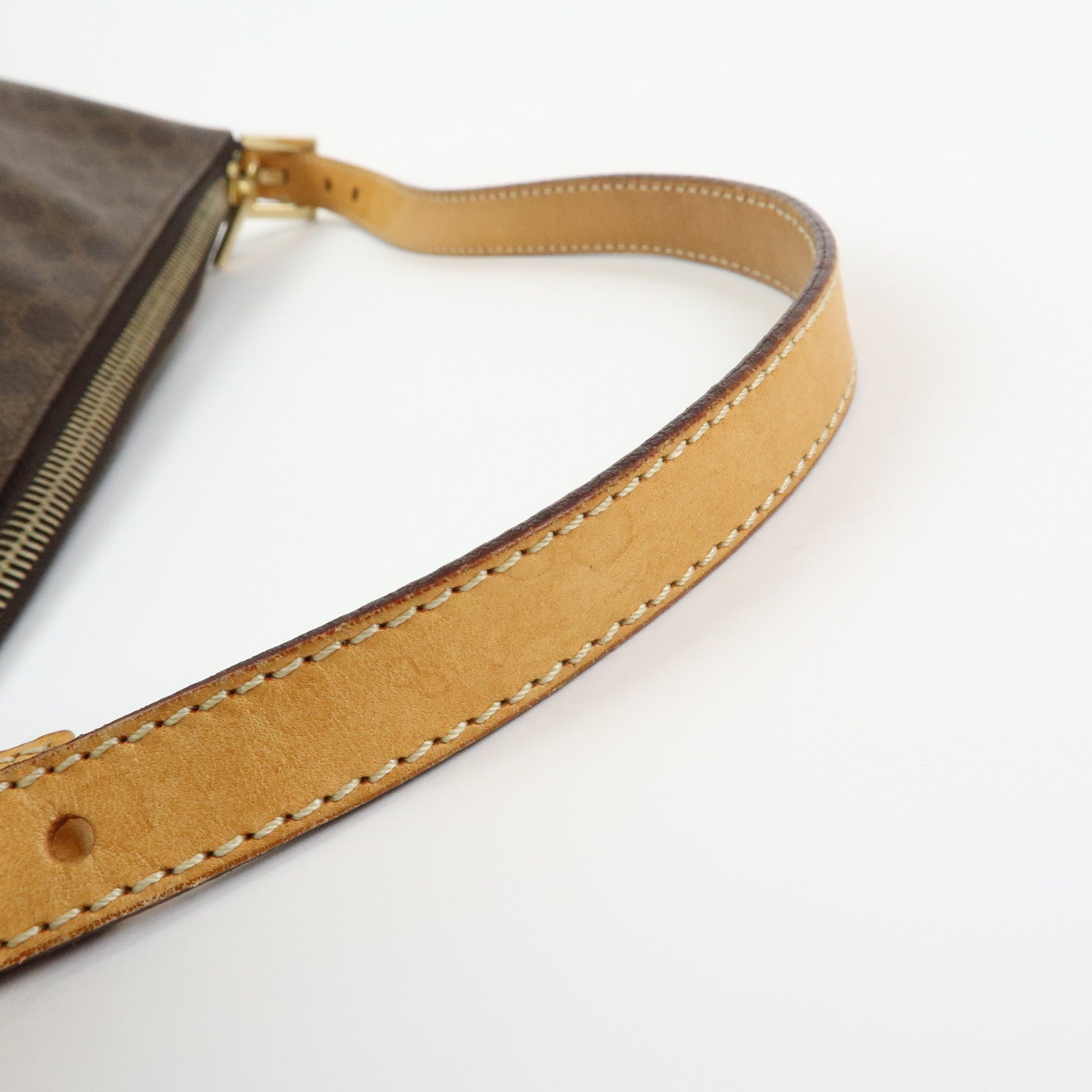 CELINE Macadam PVC Leather Shoulder Bag Hand Bag Brown