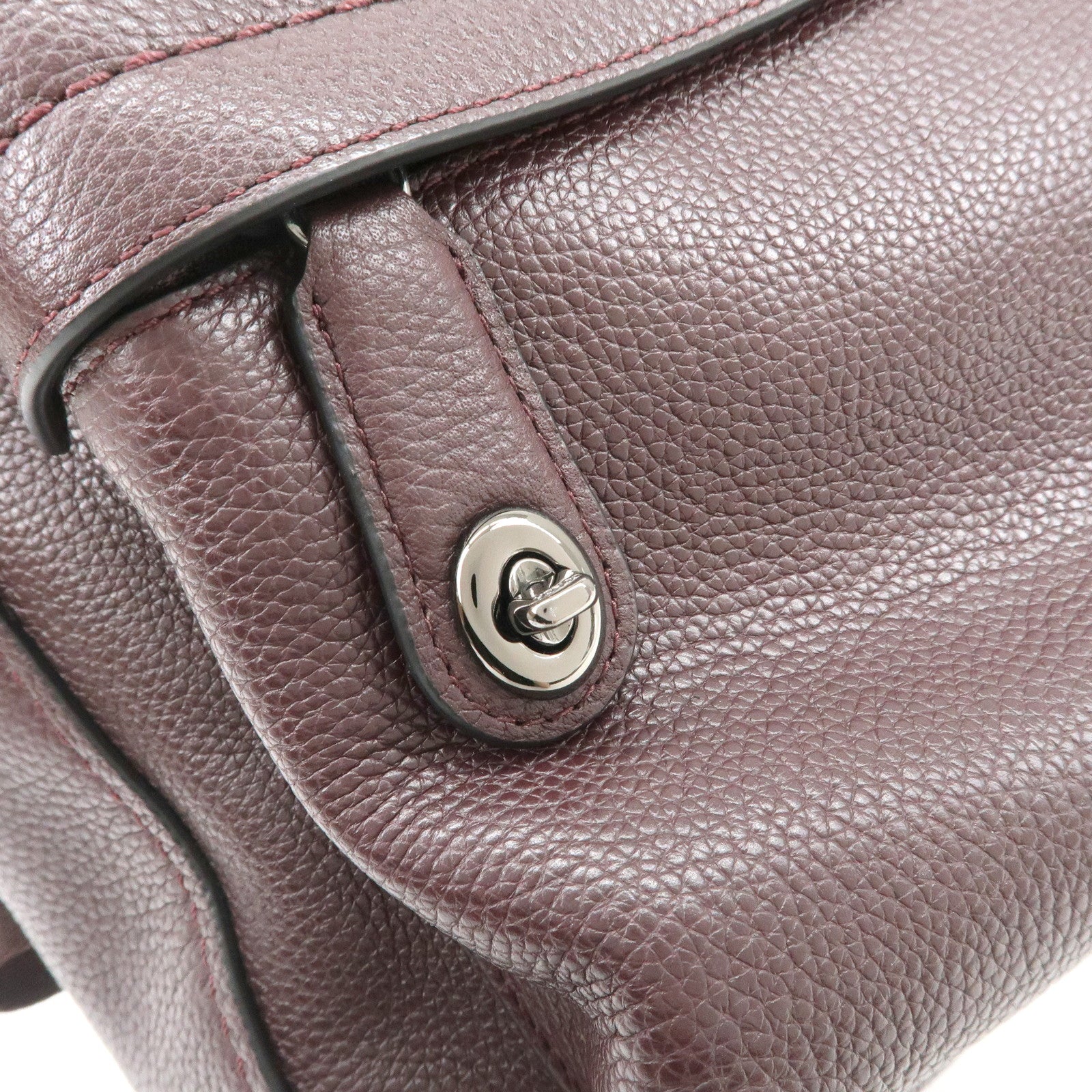 COACH Logo Leather Backpack Rucksack Brown