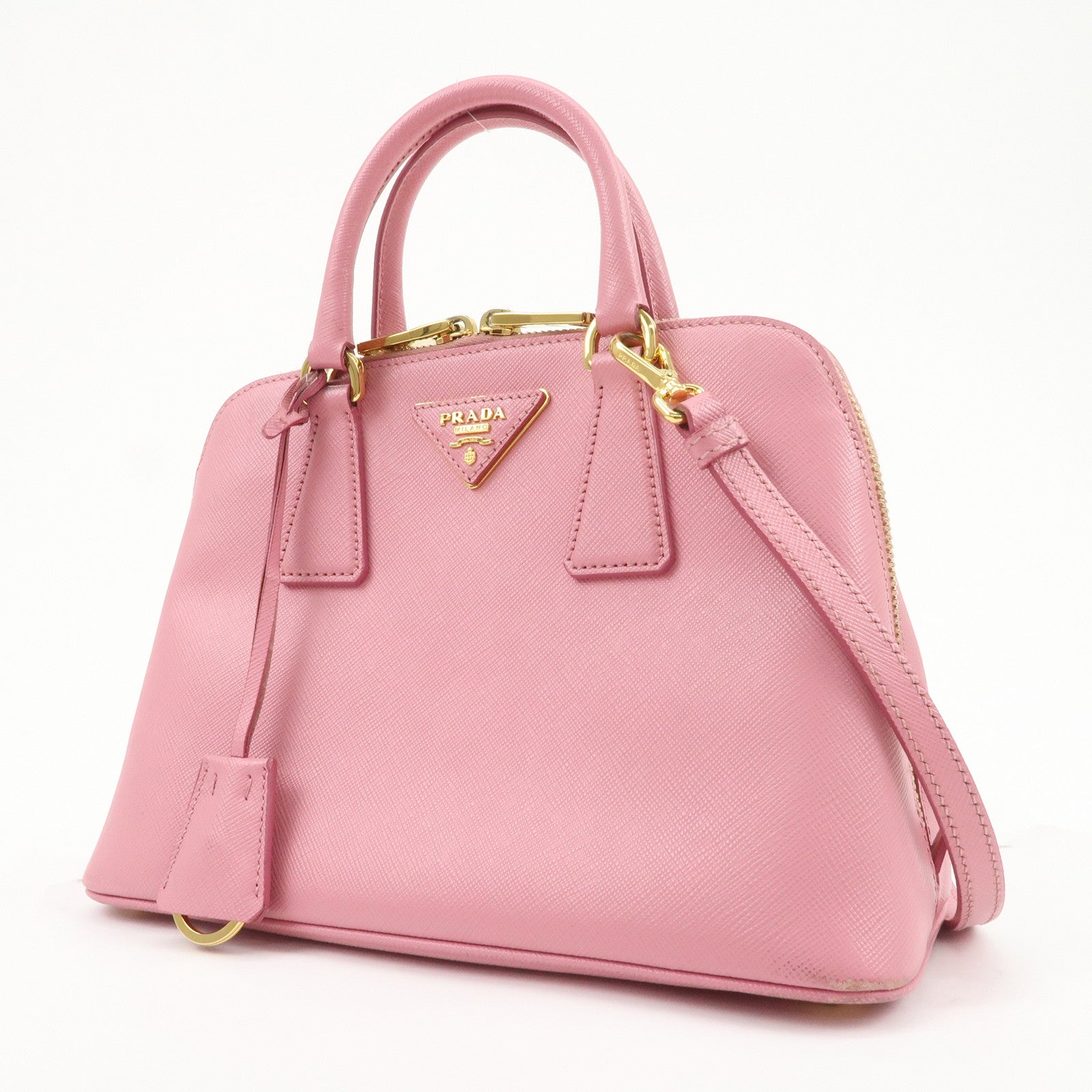 PRADA Triangle Logo Saffiano Leather Promenade Small 2WayBag BL0838