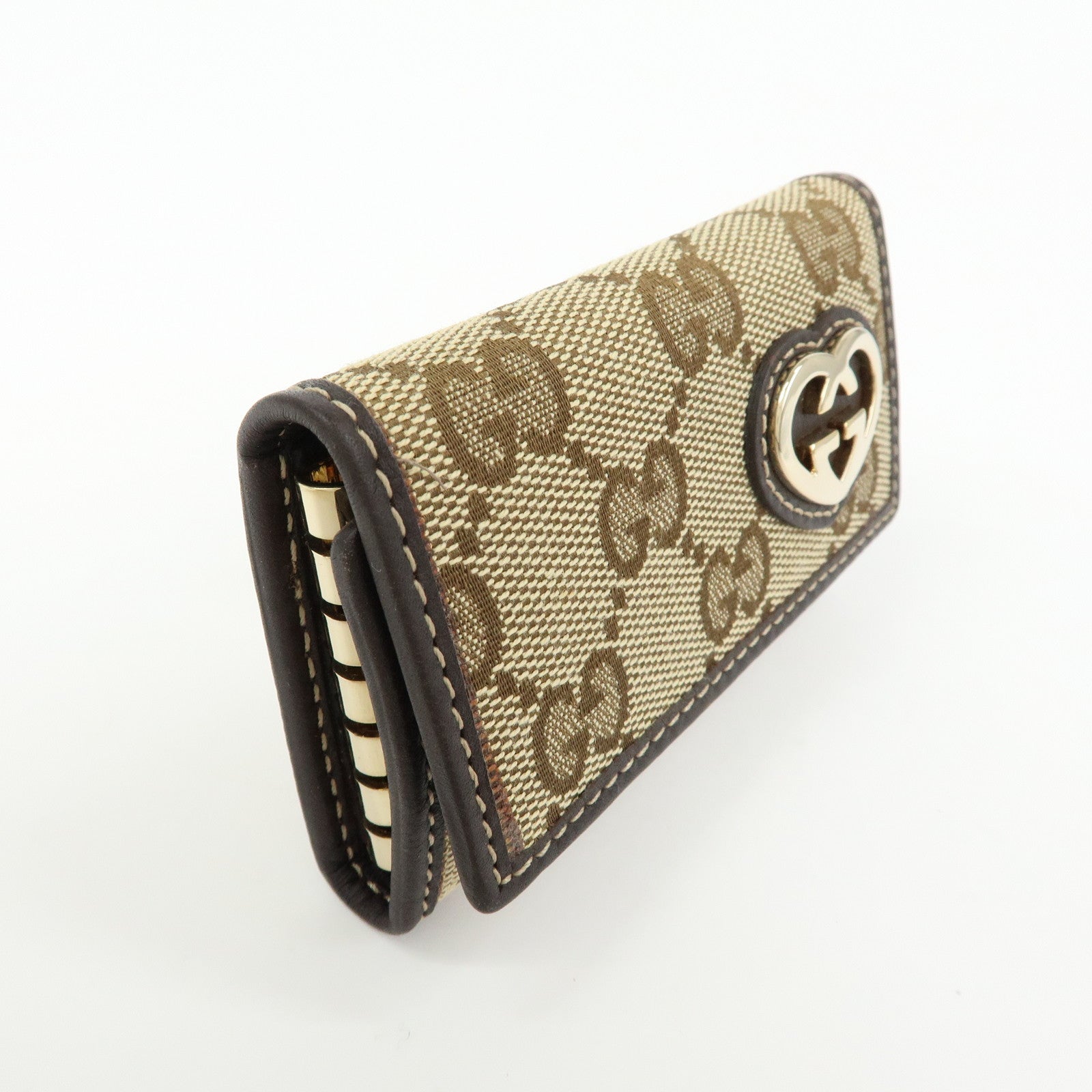 GUCCI Interlocking G Lovery Heart GG Canvas 6 Ring Key Case 257217