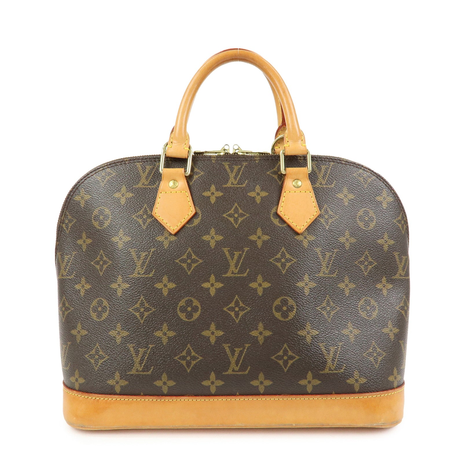Louis Vuitton Monogram Canvas Leather Alma PM Hand Bag Brown M51130