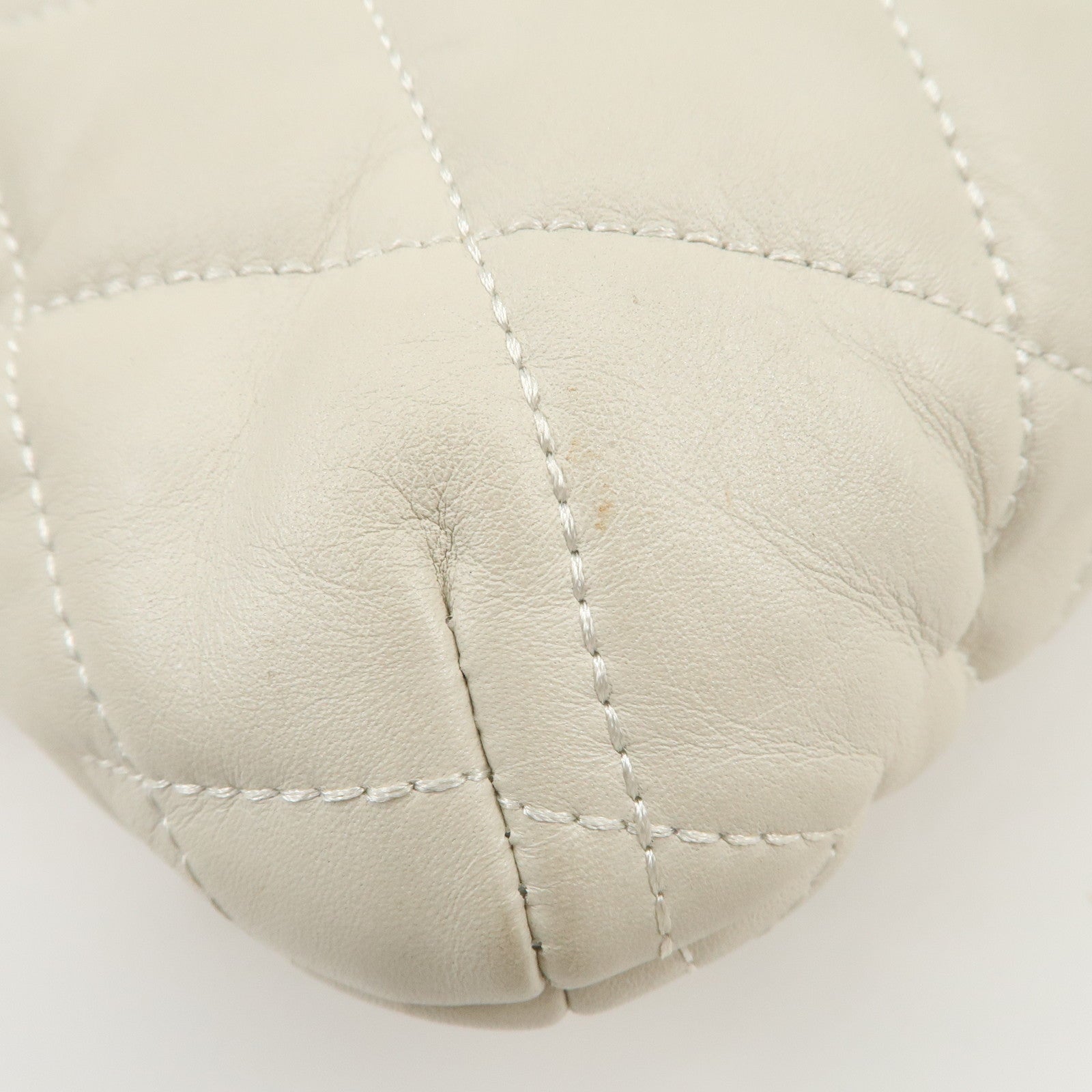 COACH Leather Chain Shoulder Bag Hand Bag Ivory