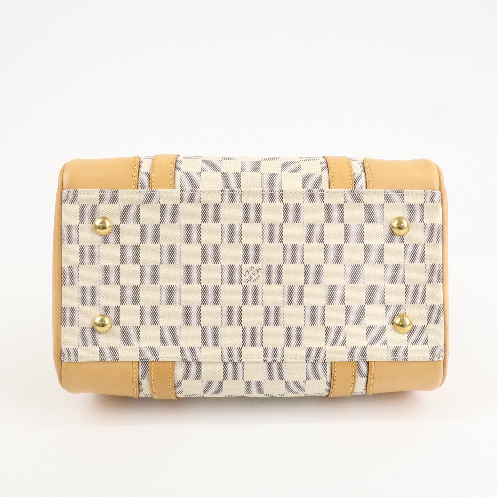 Louis Vuitton Damier Azur Leather Canvas Berkeley Hand Bag N52001 Used