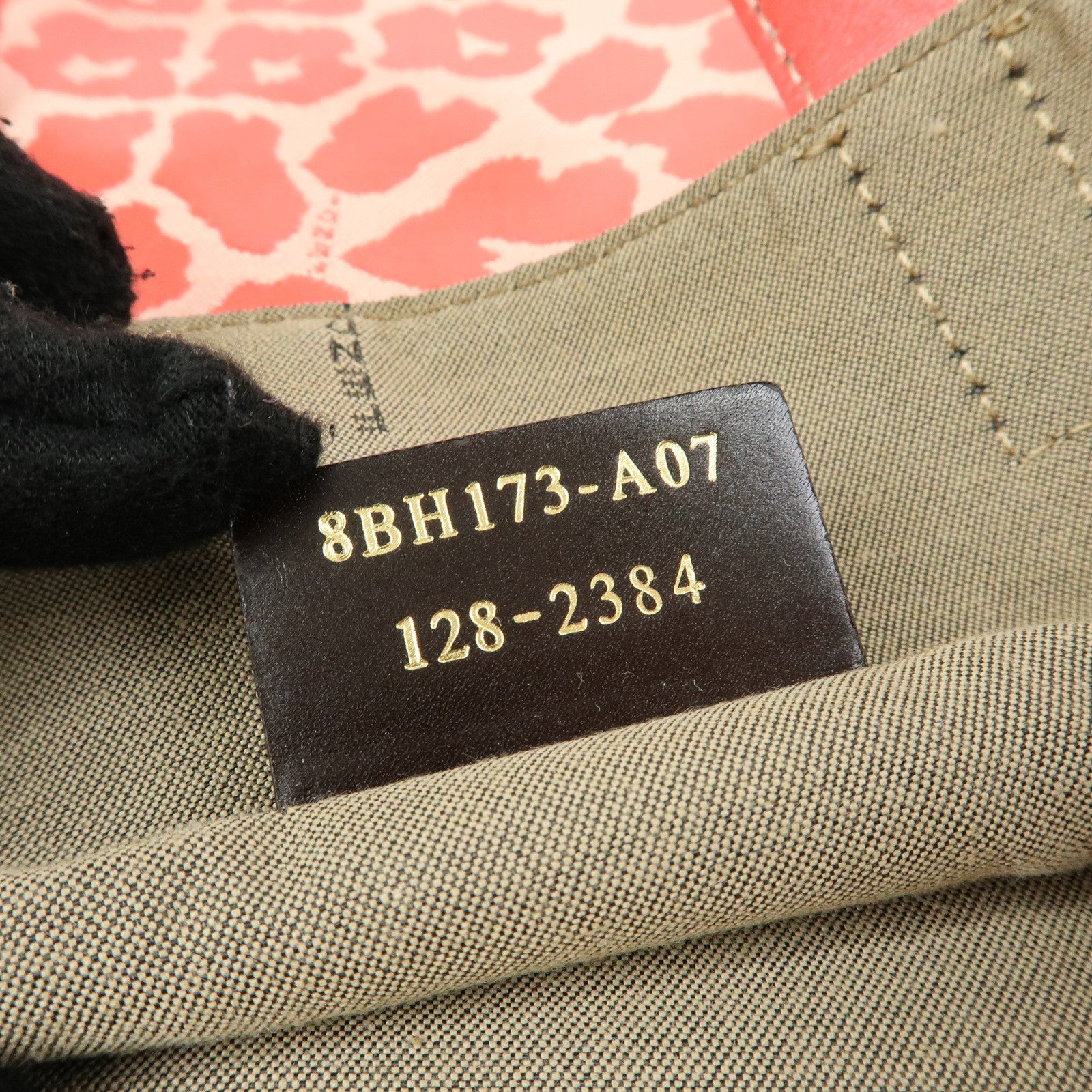 FENDI Canvas Leather Tote Bag Hand Bag Leopard Pink 8BH173