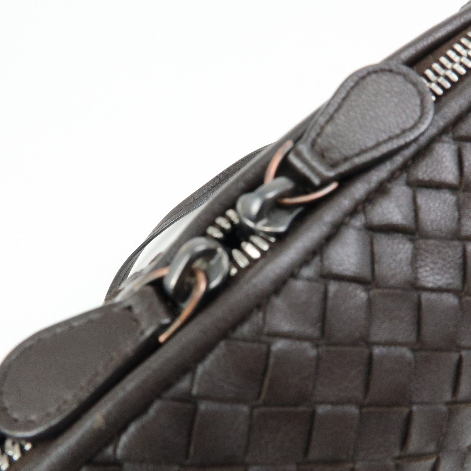 BOTTEGA VENETA Intrecciato Nodini Leather Shoulder Bag Brown 245354