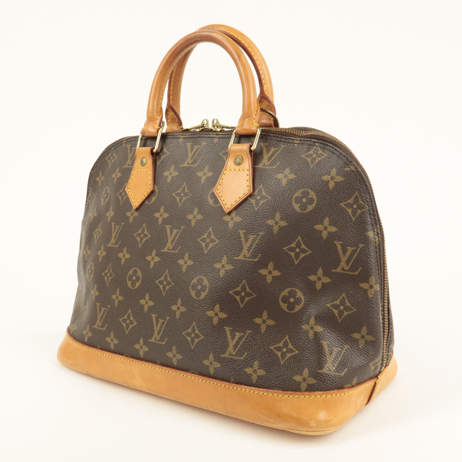 Louis Vuitton Monogram Alma Hand Bag Brown M51130 Used