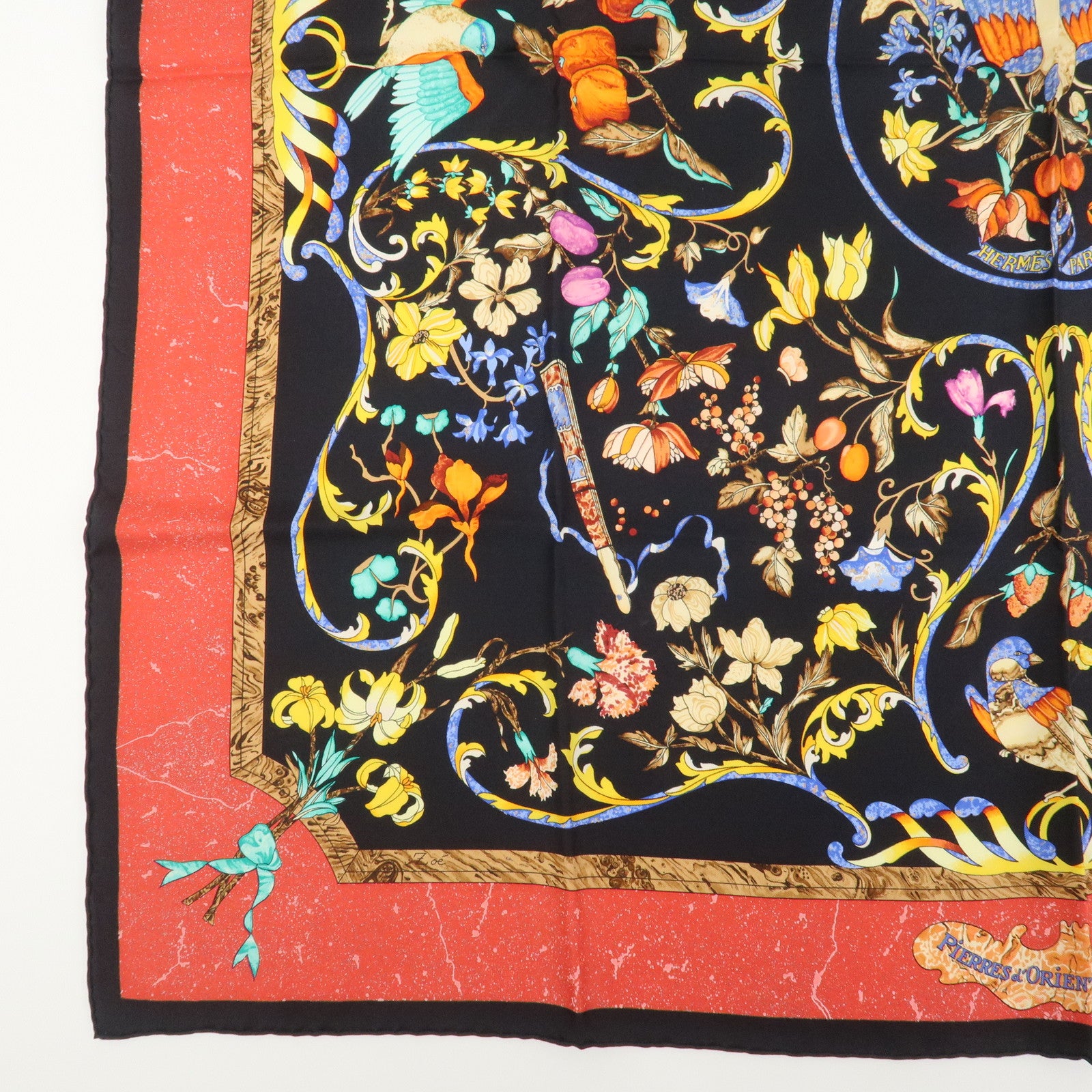 HERMES Carre 90 Silk 100% Scarf PIERRES D' ORIENT ET D' OCCIDENT