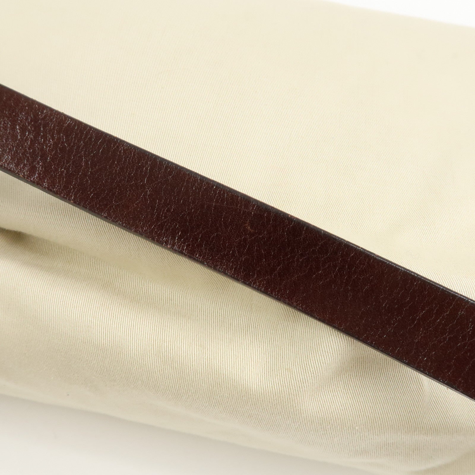 FENDI Mamma Baguette Canvas Leather Shoulder Bag Ivory Brown 26325