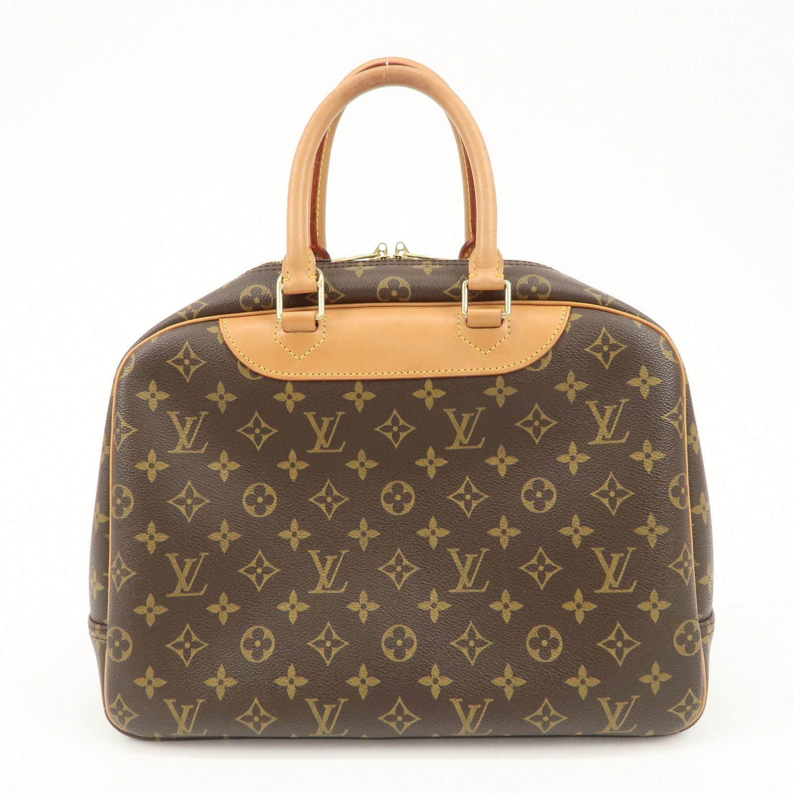 Louis Vuitton Monogram Deauville Hand Bag Brown M47270 Used