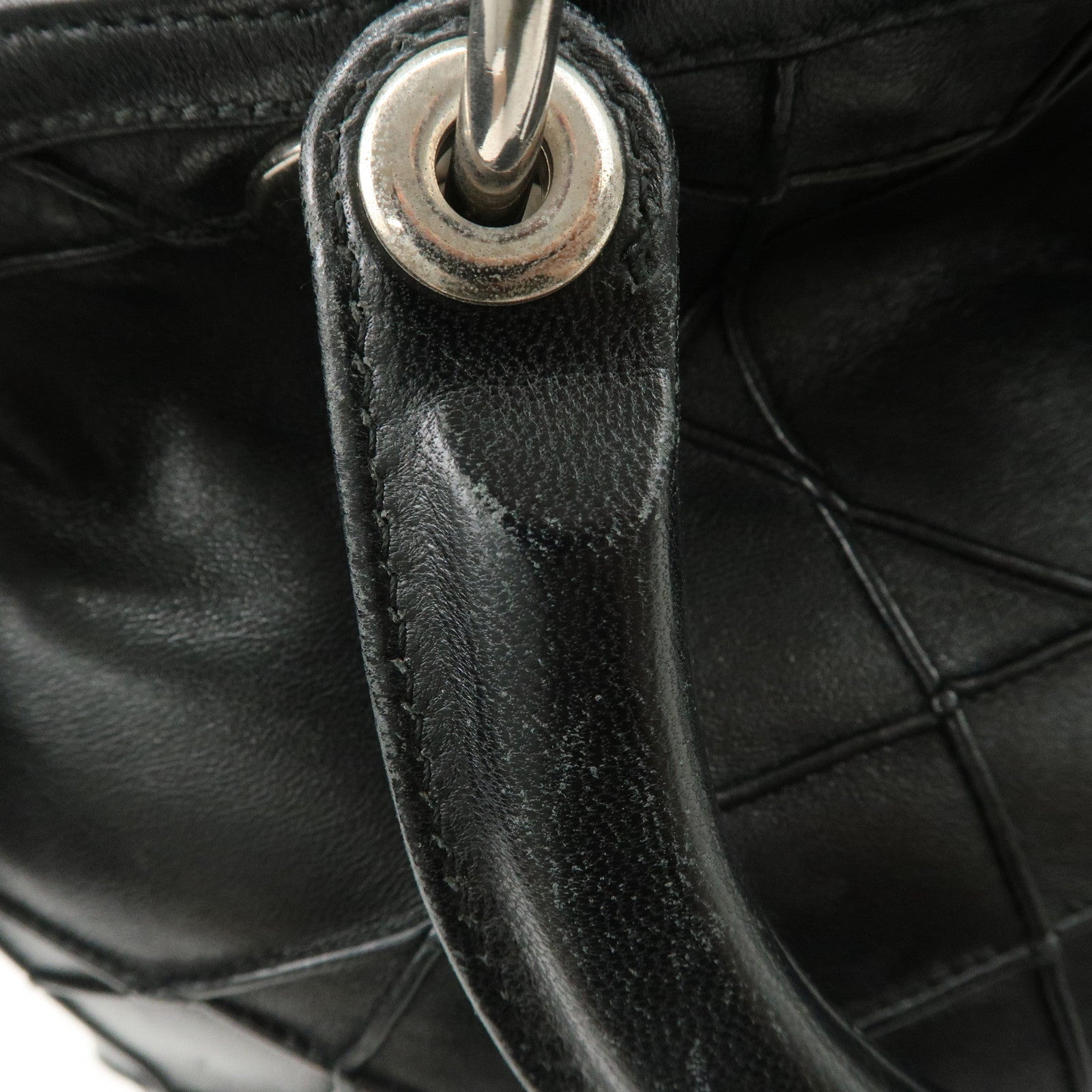 Christian Dior Cannage Granville Leather 2Way Bag Hand Bag Black