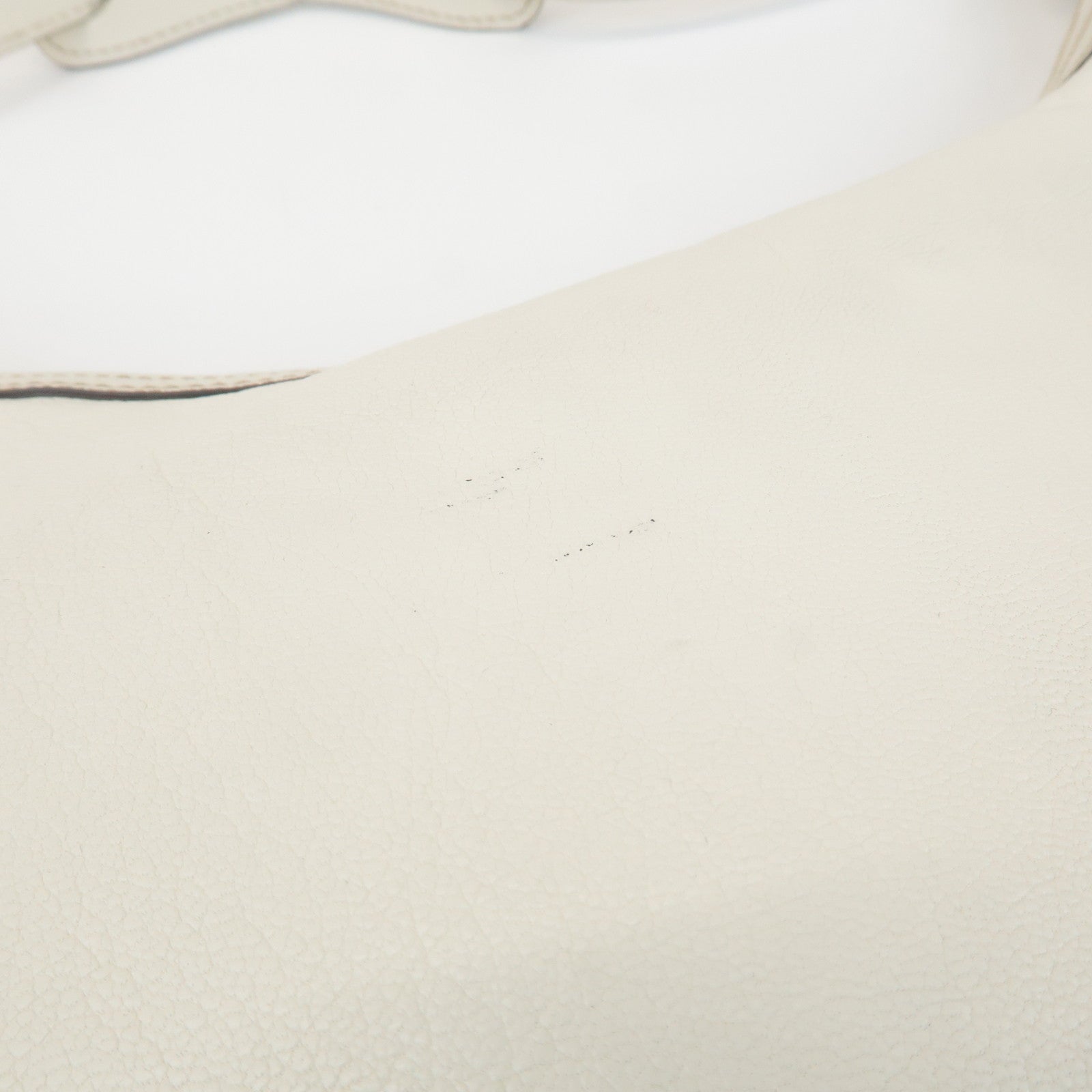 GUCCI Sherry Princy Leather Shoulder Bag White 162882 Used