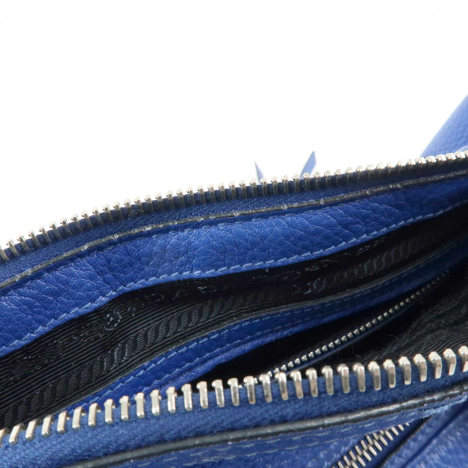 PRADA Vitello Dino Leather 2Way Bag Shoulder Bag Blue BL0805