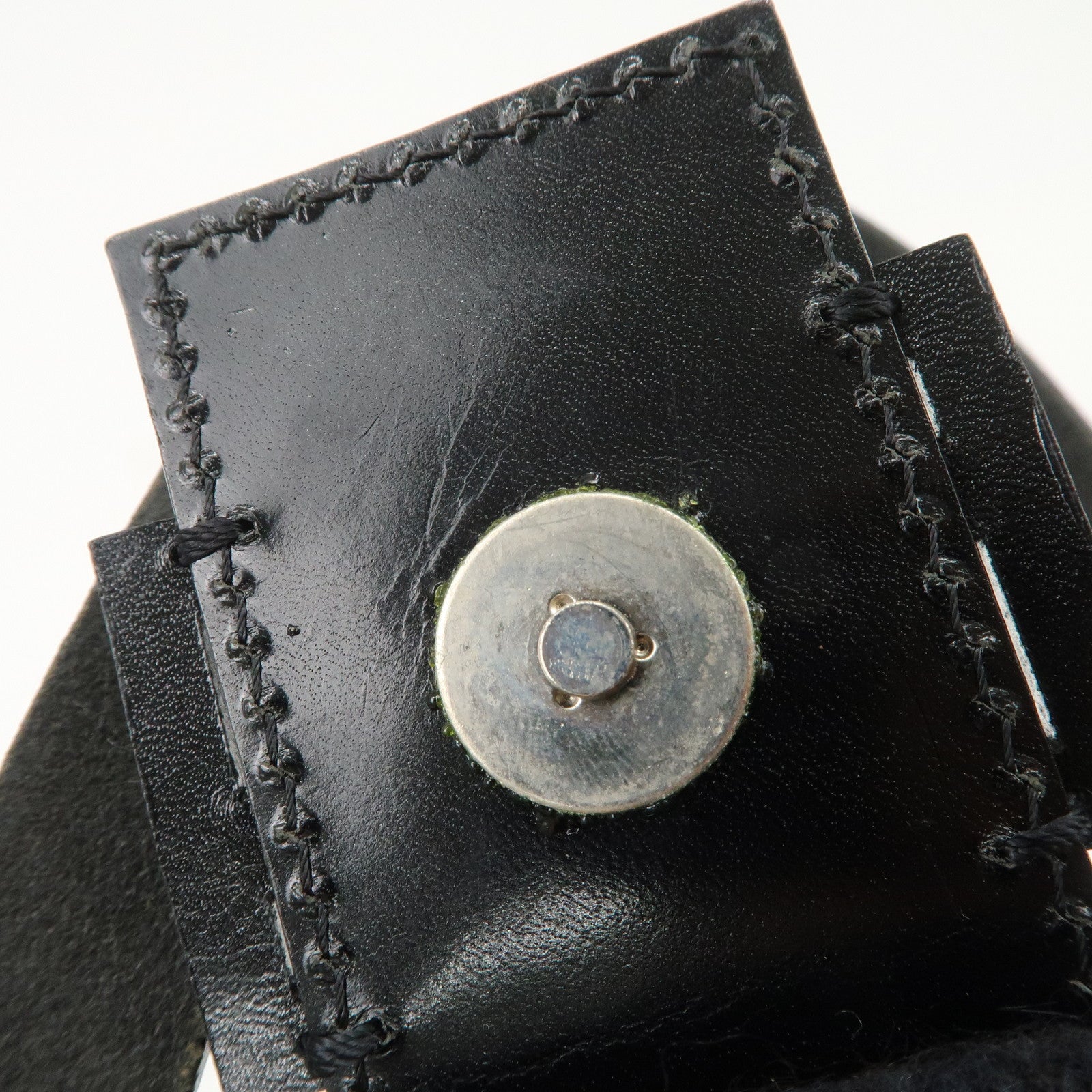 FENDI Mamma Baguette Knit Leather Shoulder Bag Dark Navy 26424