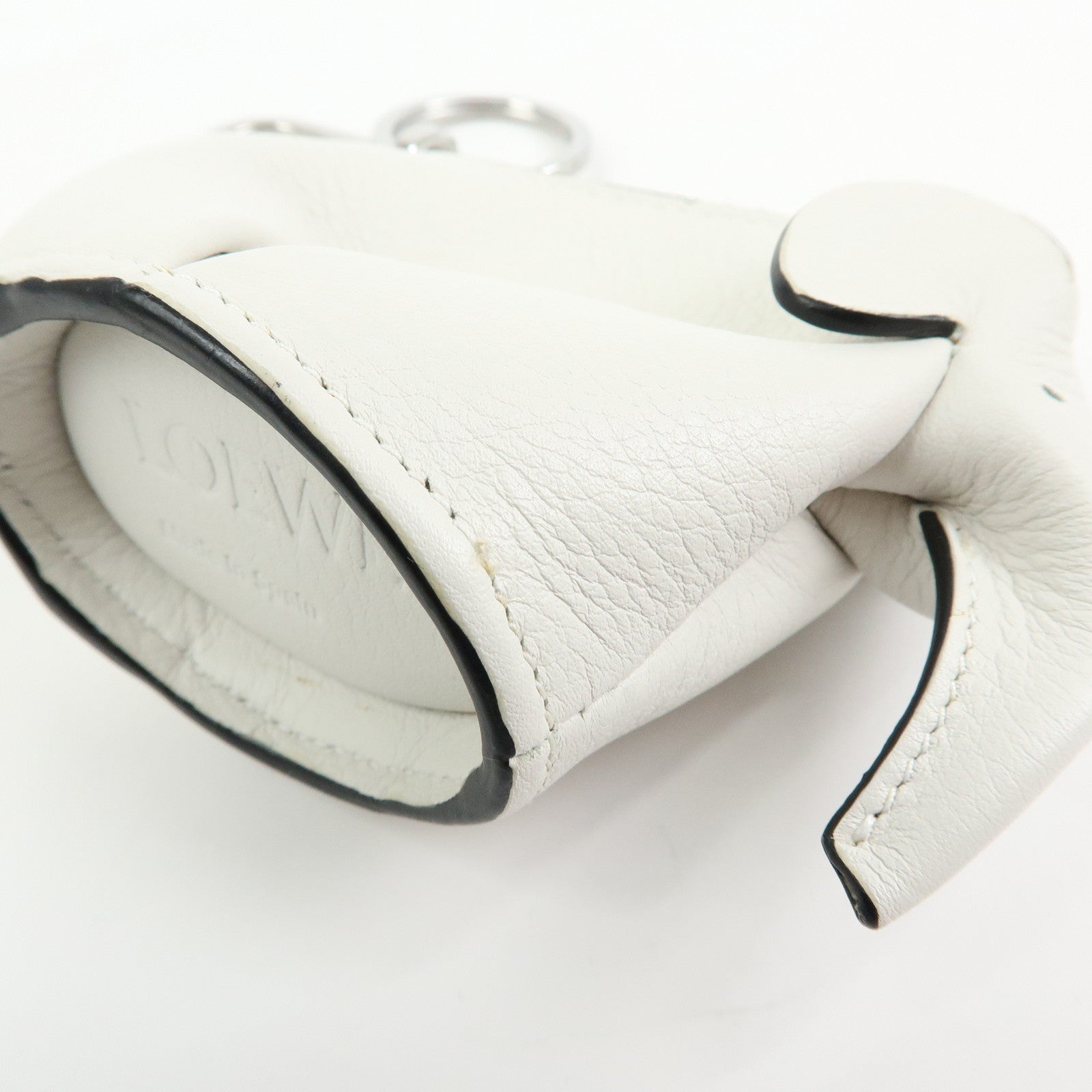 LOEWE Calf Leather Elephant Coin Case Coin Purse White