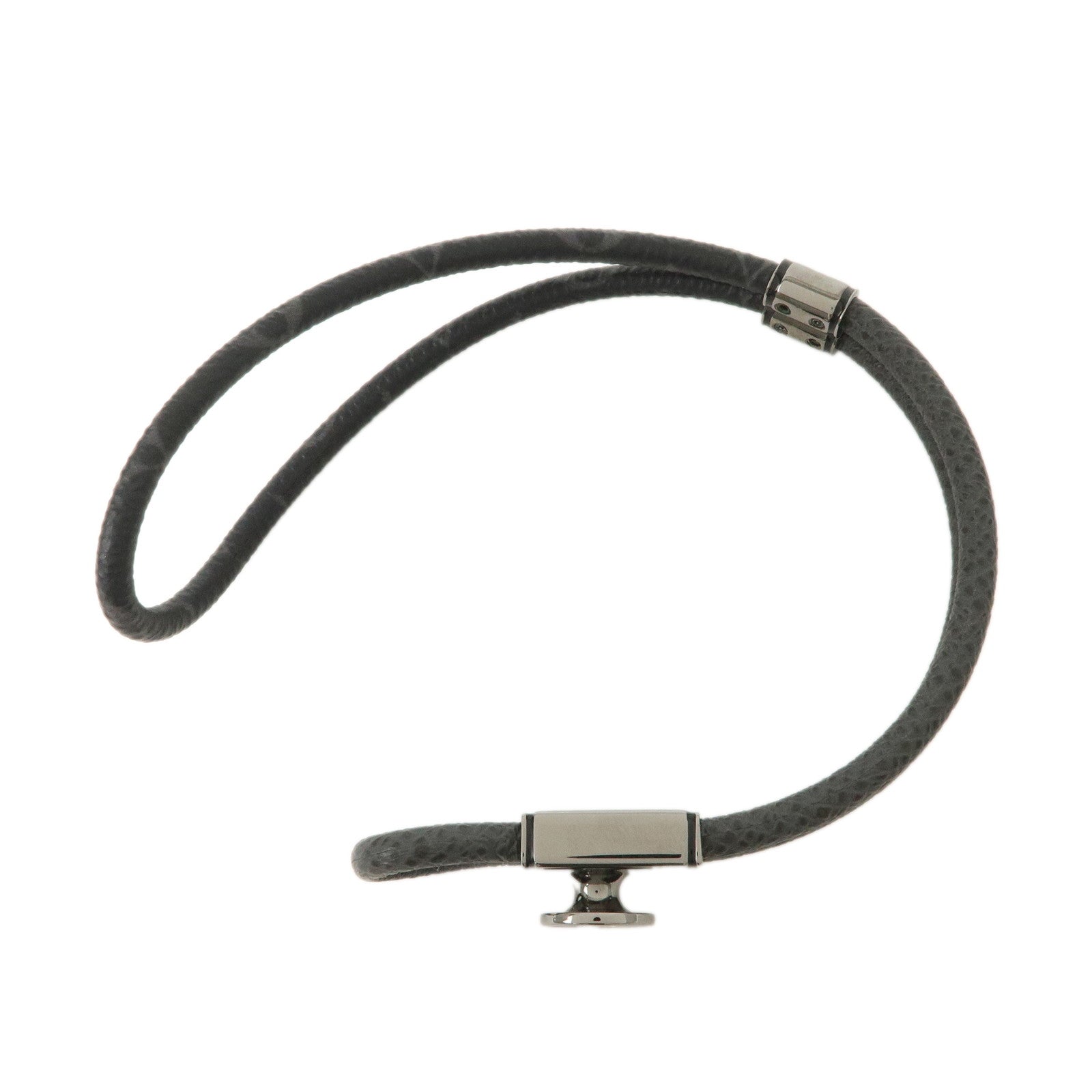 Louis Vuitton Monogram Eclipse Loop It Taiga Bracelet Black M6780D