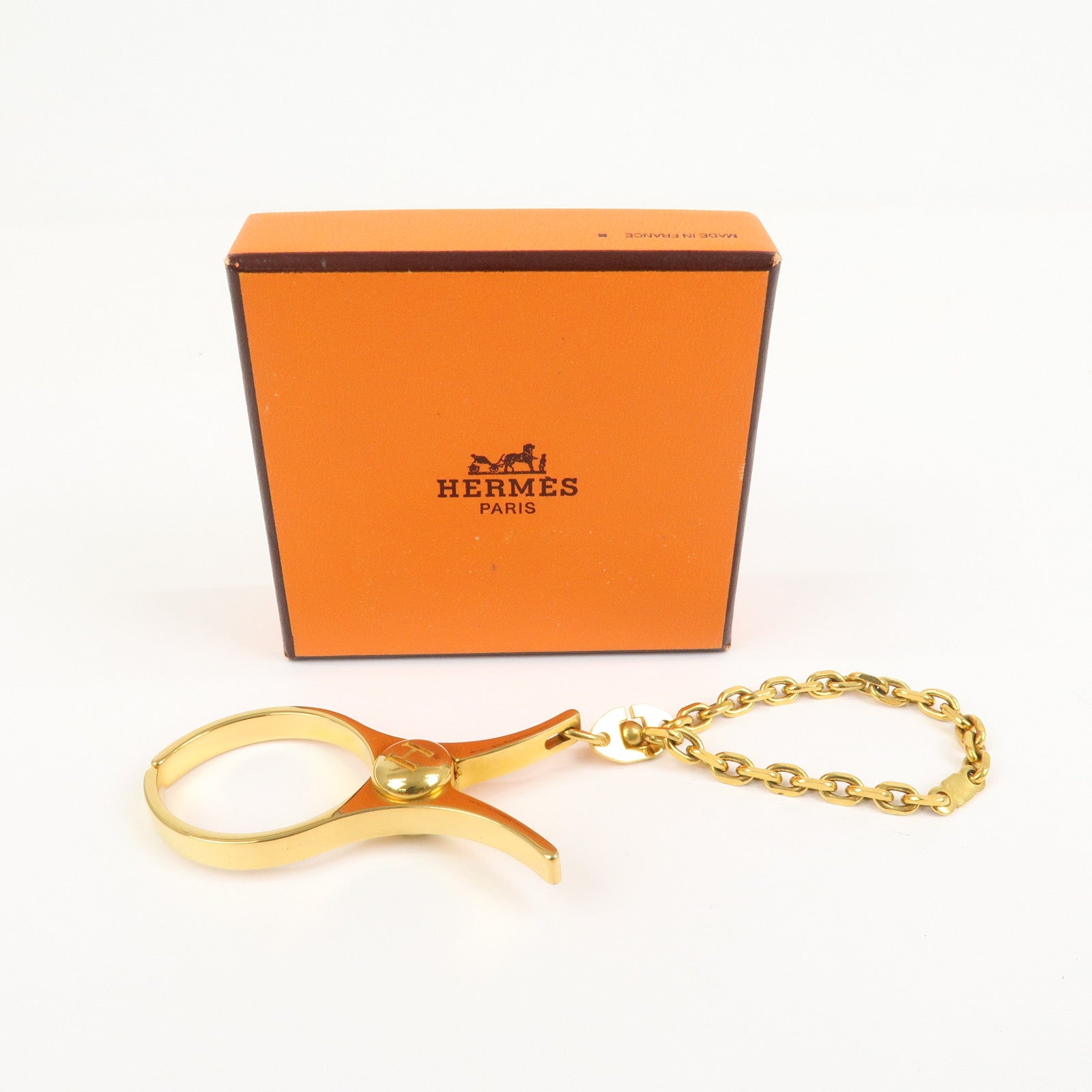 HERMES Filou Metal Glove Clip Glove Holder Gold