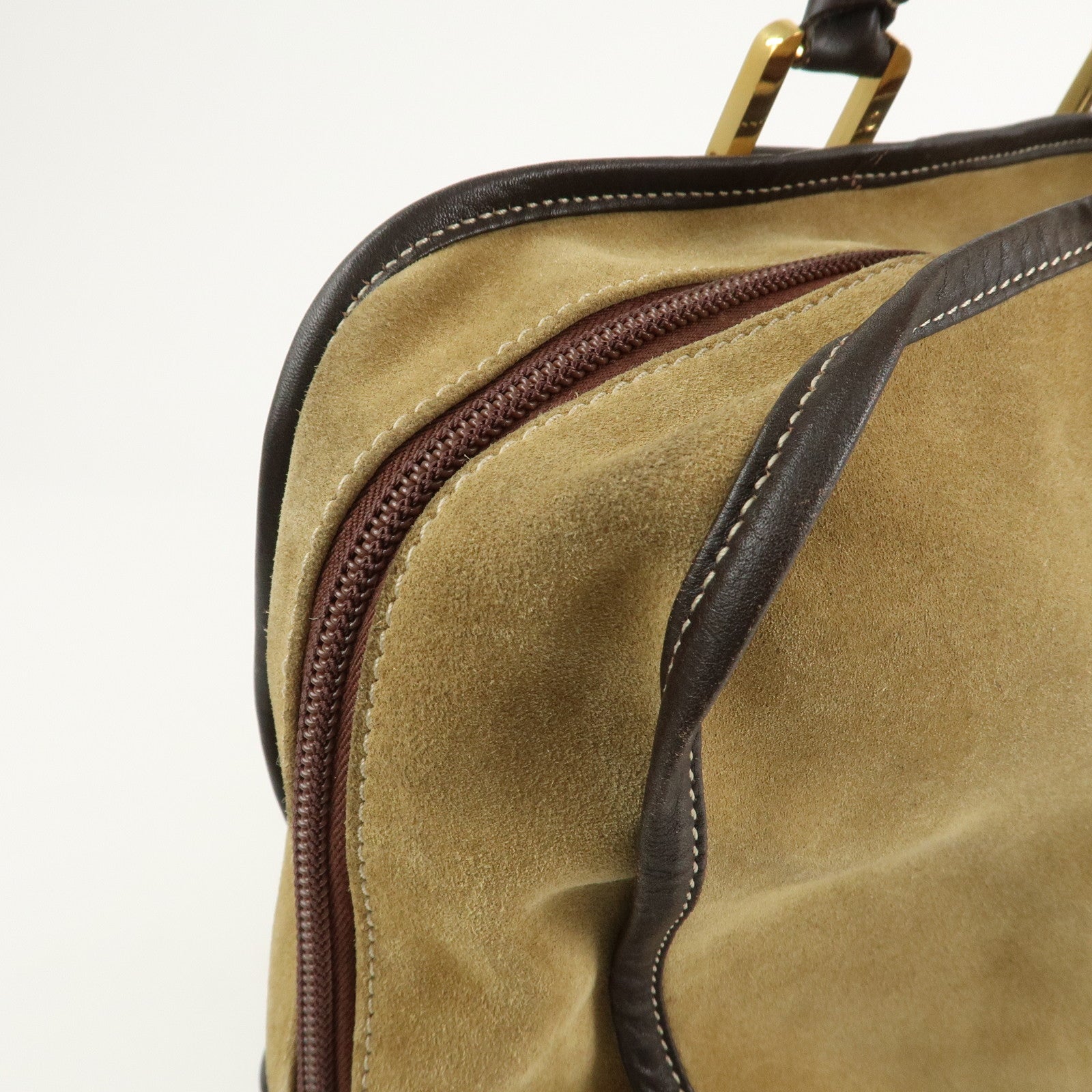 LOEWE Anagram Leather Amazona 40 Hand Bag Beige Brown