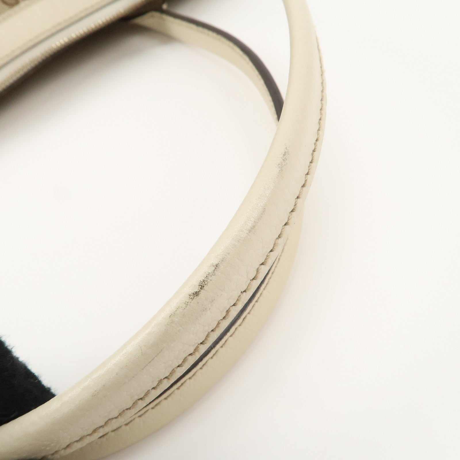 GUCCI Princy Sherry GG Canvas Leather Tote Bag Beige Ivory 177052 Used