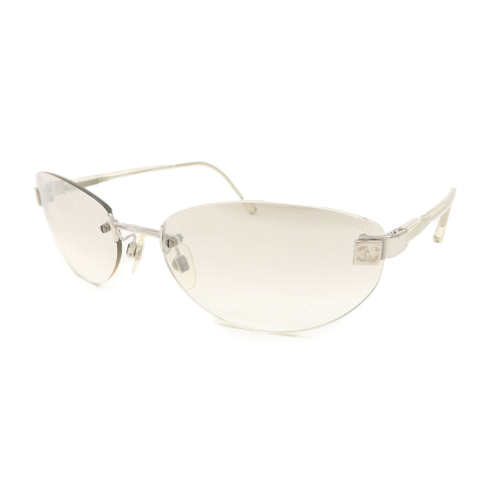 CHANEL COCO Mark Plastic Clear Sunglasses 4069 c.124 124/61 58□18 130 Used