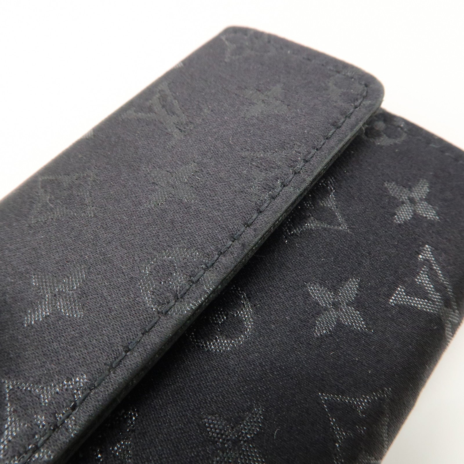 Louis Vuitton Monogram Satin Porte Monnaie Coin Case Noir M92137