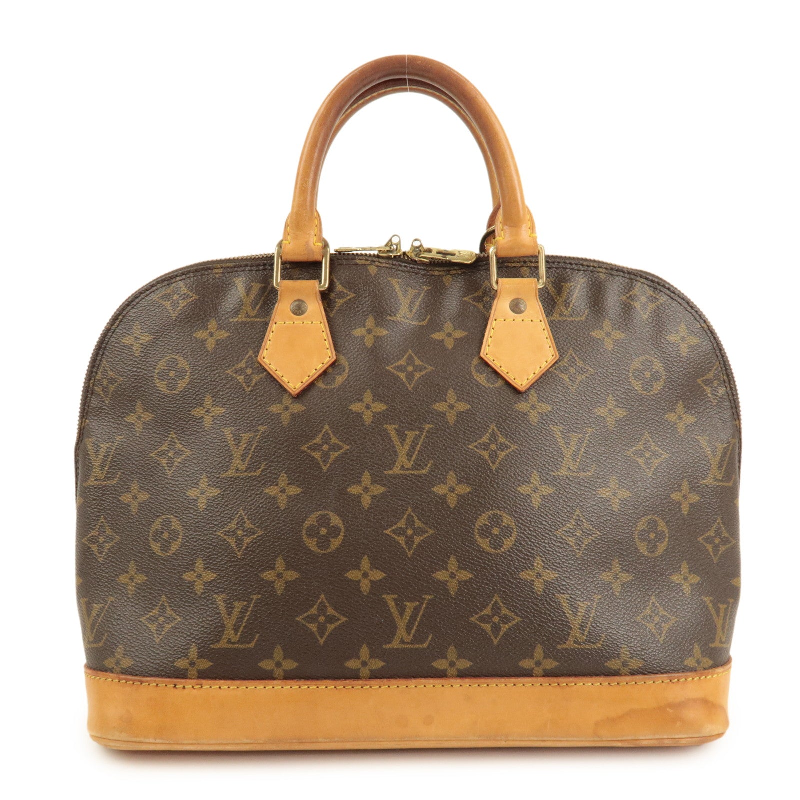 Louis Vuitton Monogram Alma Hand Bag Brown M51130 Used