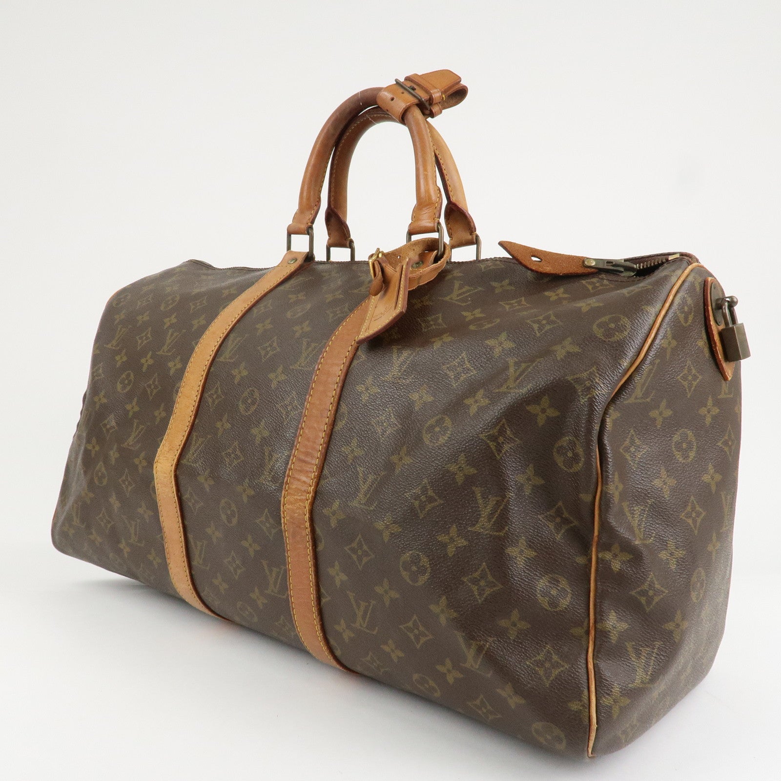 Louis Vuitton Monogram Keep All 50 Bag Boston Bag Brown M41426 Used