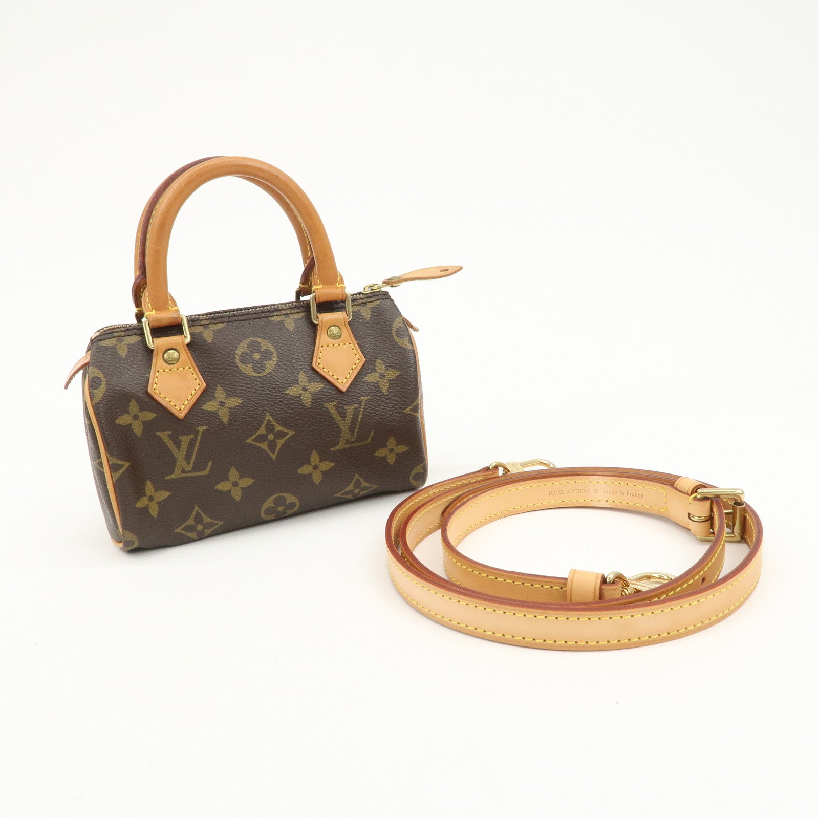 Louis Vuitton Monogram Mini Speedy Hand Bag Boston Bag Brown M41534