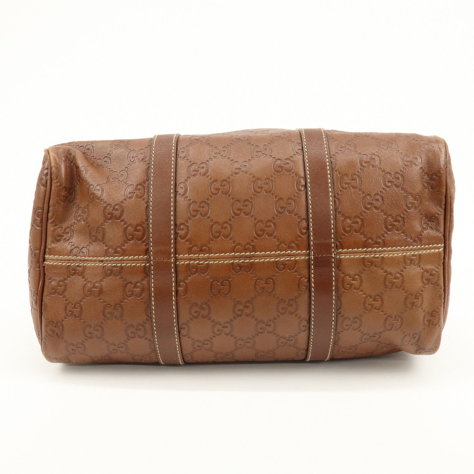 GUCCI Guccissima Leather Boston Bag Hand Bag Brown 193603