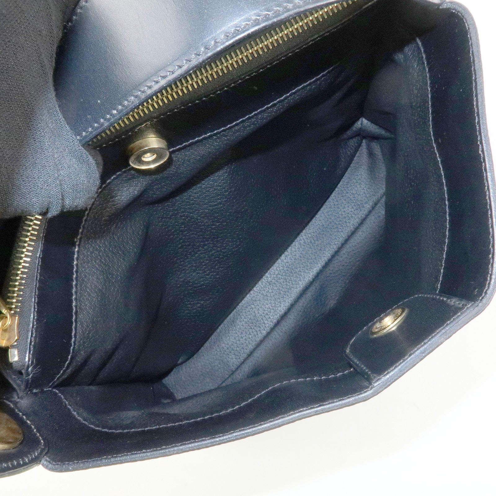 CELINE Macadam PVC Leather Shoulder Bag Gold HDW Black Brown Used