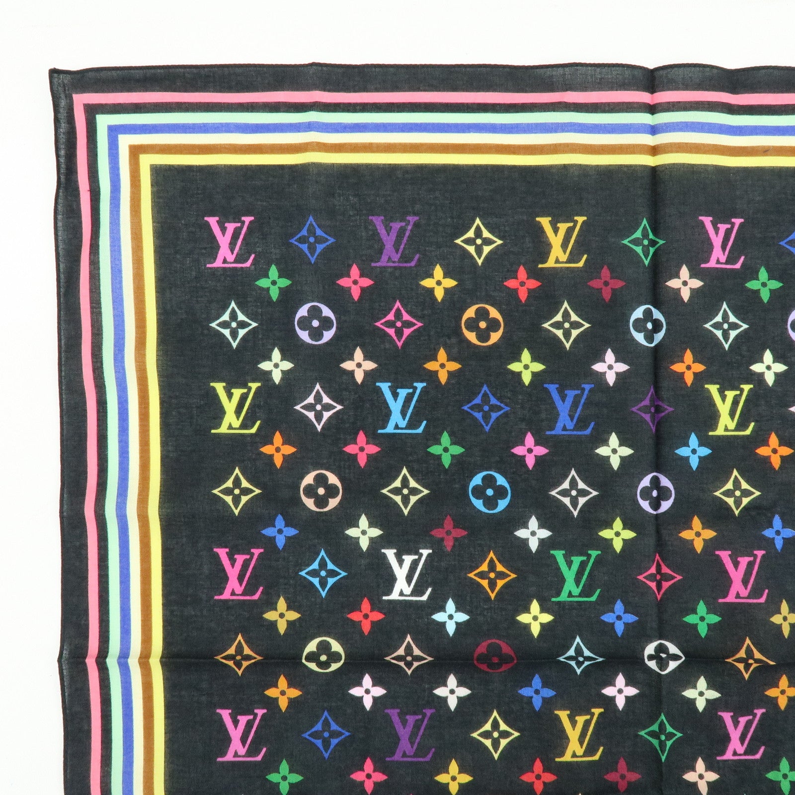 Louis Vuitton Monogram Multicolor Cotton 100・・Handkerchief M71912