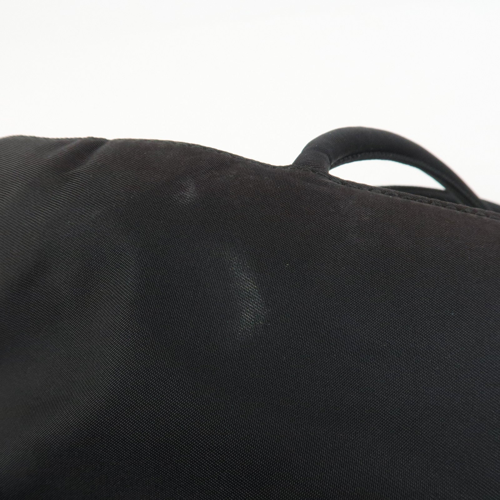PRADA Triangle Logo Nylon Hand Bag Shoulder Bag Black H5692