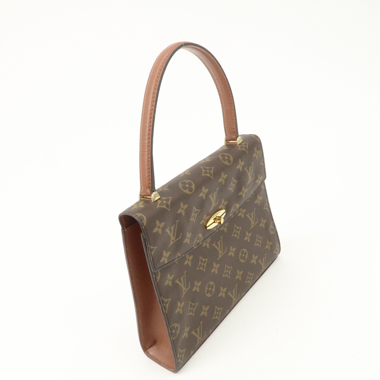 Louis Vuitton Monogram Malesherbes Hand Bag Brown M51379 Used