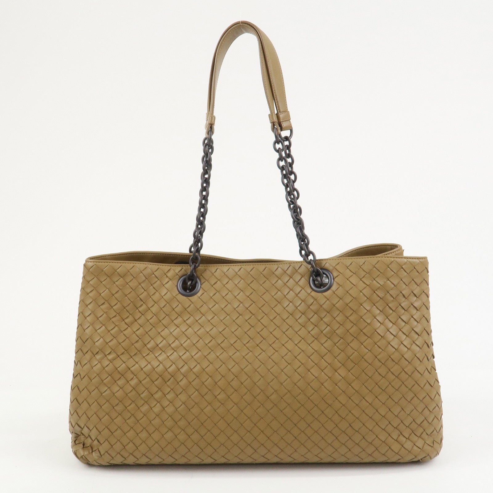 BOTTEGA VENETA Intrecciato Nappa Leather Shoulder Tote Bag Brown
