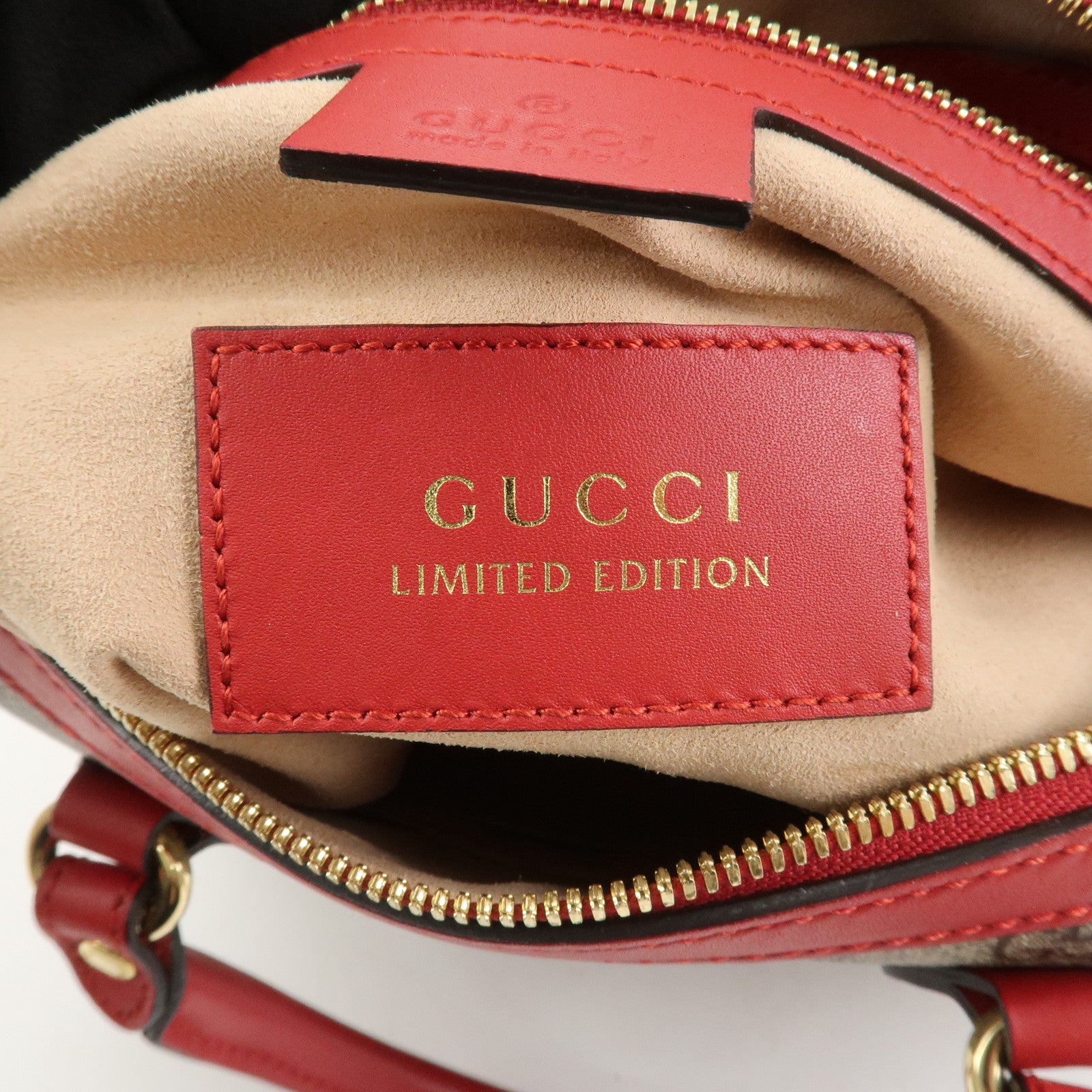 GUCCI GG Supreme Leather 2WAY Bag Shoulder Bag Beige Red 409529