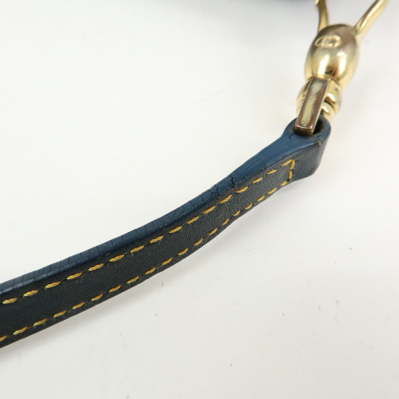 Christian Dior Saddle Trotter Jacquard Leather Shoulder Bag Navy