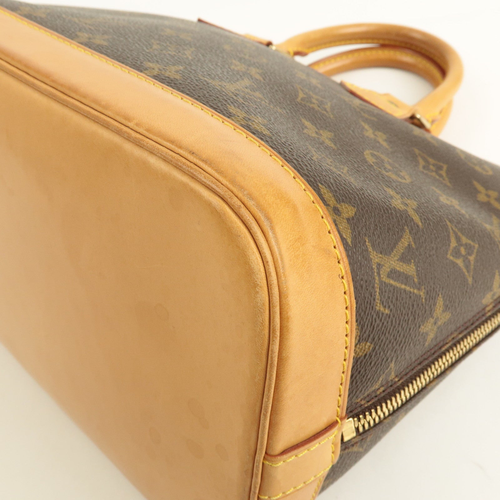 Louis Vuitton Monogram Alma Hand Bag Brown M51130 Used